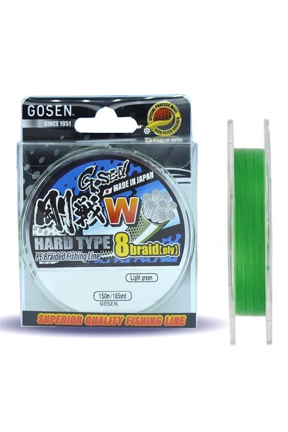 GOSEN W8 Hard Type PE 8 Örgü Spin İp Misina 150 mt Açık Yeşil AÇIK YEŞİL-0,242 MM