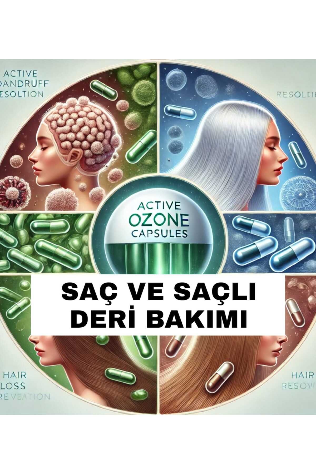 ZEİT OZON Ozonlu Saç Bakım Serumu Saç dökülmeleri Kepek Saç Kıran Sakal Kıran Destek Kapsülleri 24 Lü