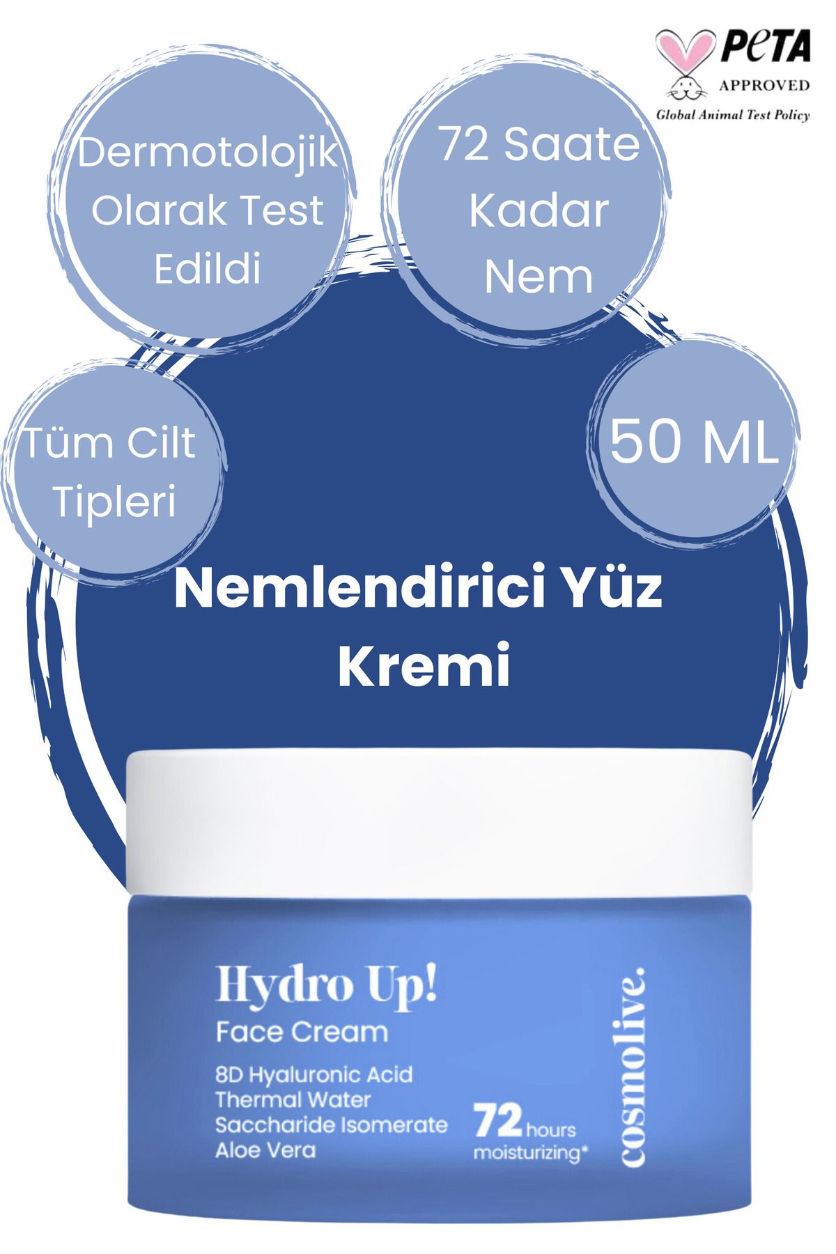 Cosmolive 72 Saat Etkili Nemlendirici Krem Hyaluronik Asit Kış Kremi 50ml