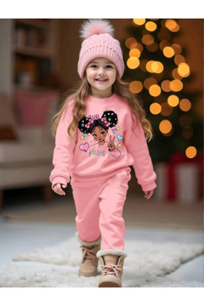 bebekpare Kız Çocuk Alt Üst Takım Girl Baskılı %100 Pamuk Mevsimliktir