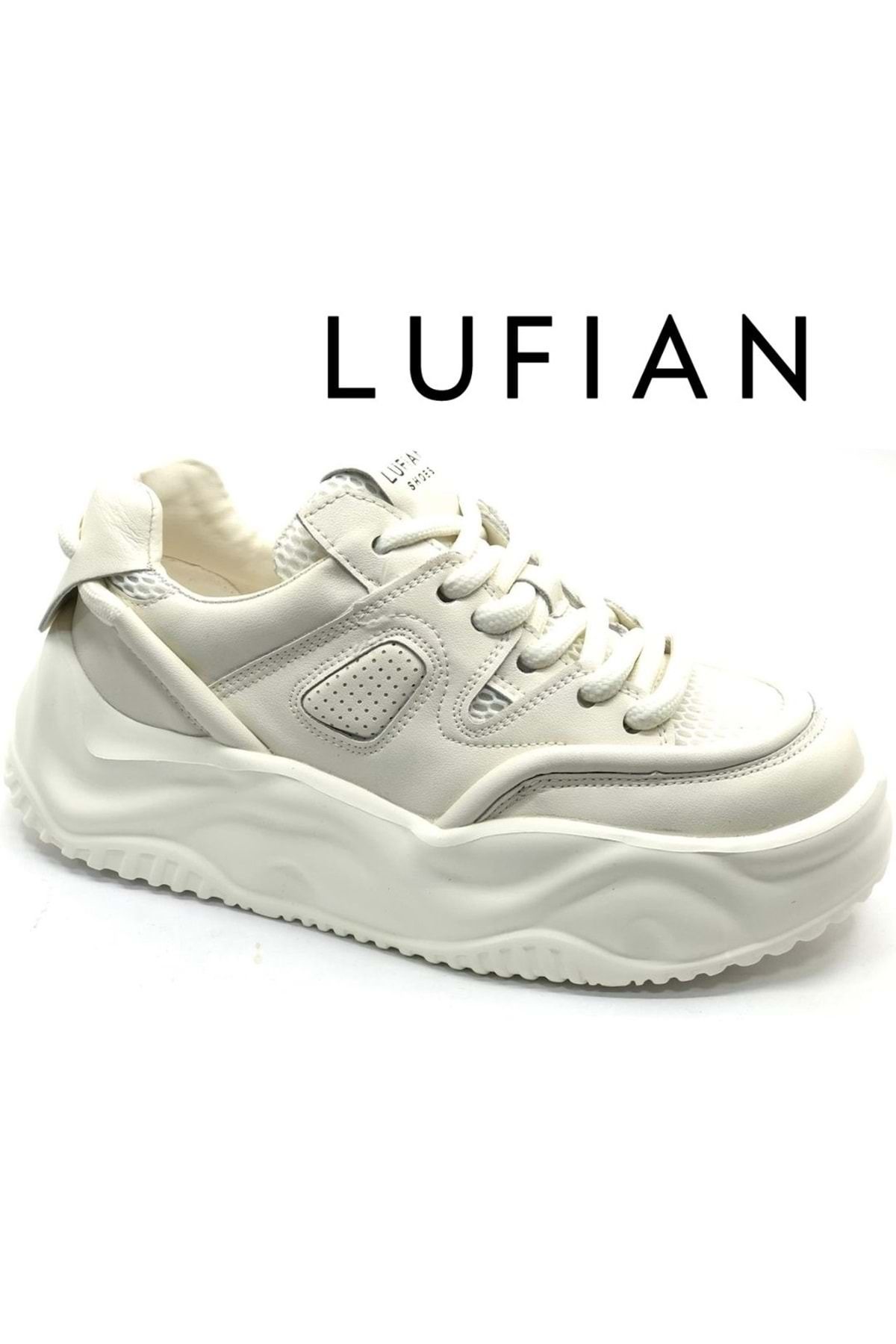 Kocamanlar Ayakkabı Lufian 121230021 Gemba Sneaker Unisex Deri Spor Ayakkabı BEYAZ