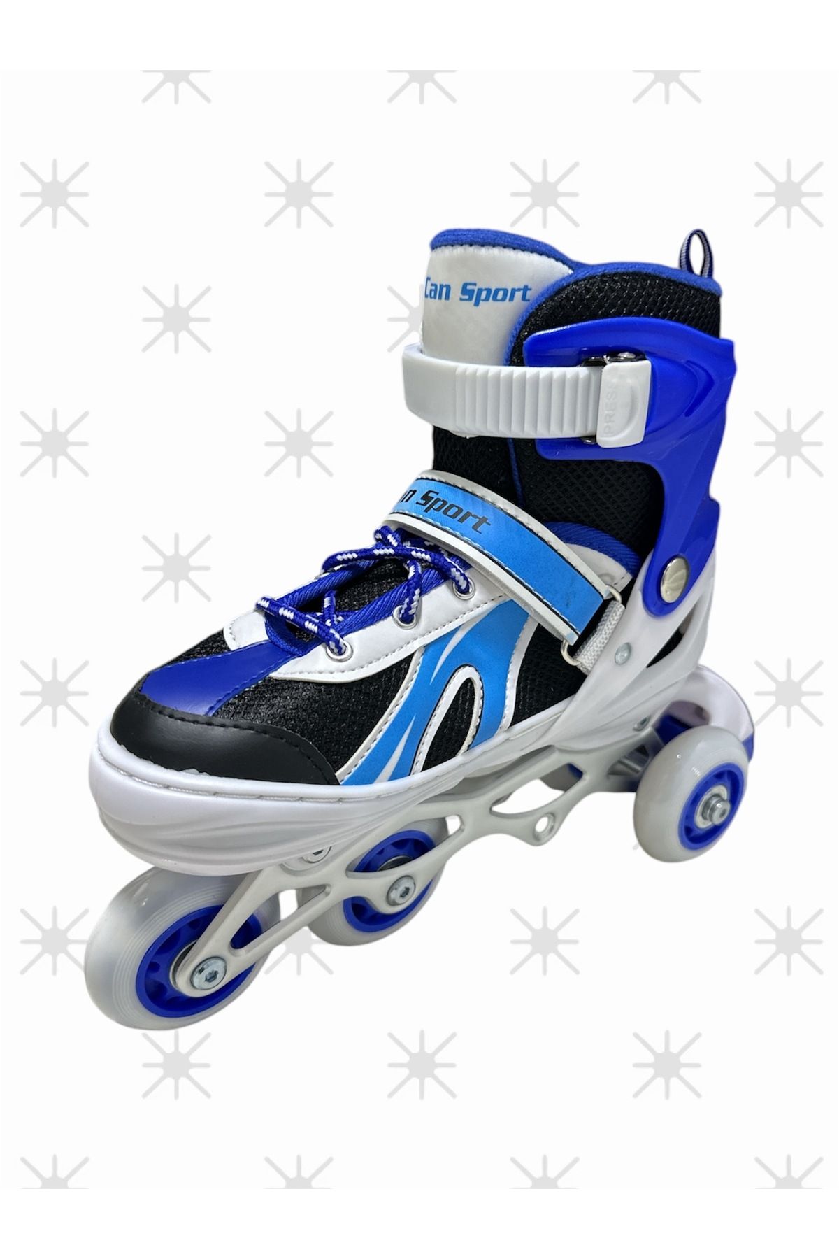Burak-Double Row Adjustable Children's Skates Blue 3