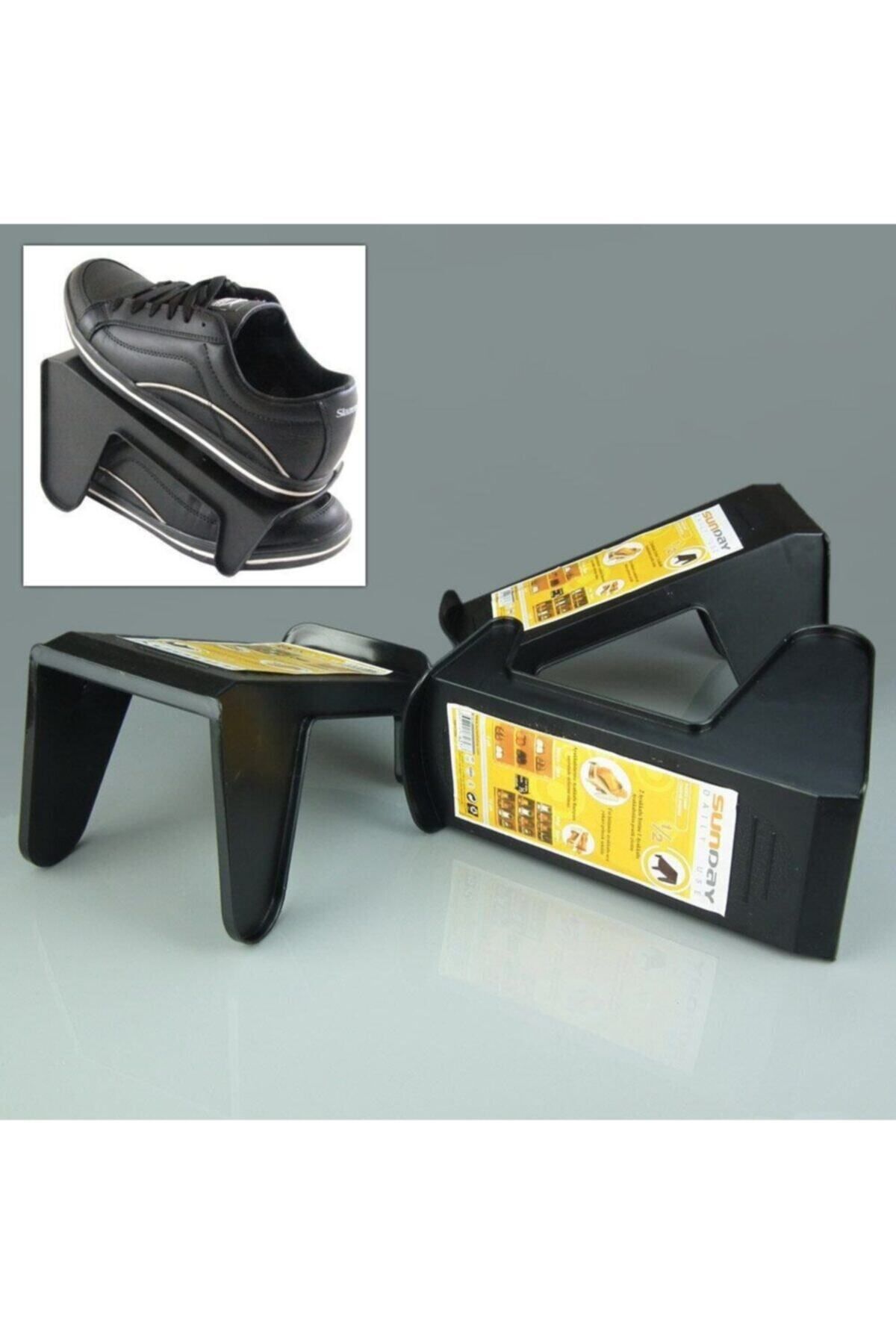 FırsatVar-Plastic In-Cabinet Shoe Ramp - Single Shoe Organizer Shelf 3