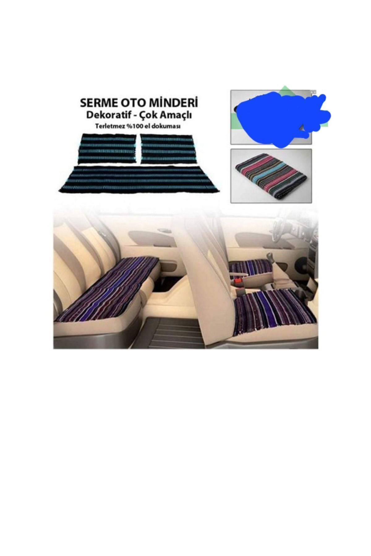 Genel Markalar Araç Oto Koltuk Koruyucu Kılıf Hasır Araba Örtü Kilim Karışık Renk fotoğrafı 3 (önizleme)