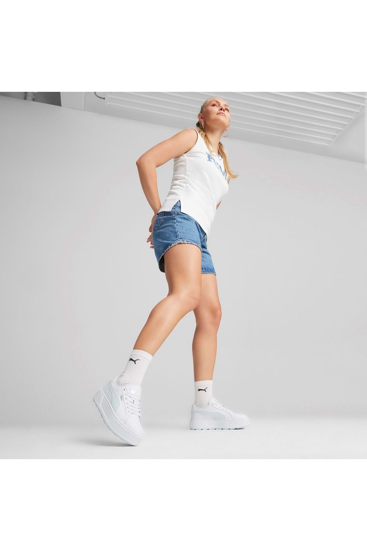 Puma 384615-17 Karمردانه L کفش کتانی زنانه ورزشی سفید