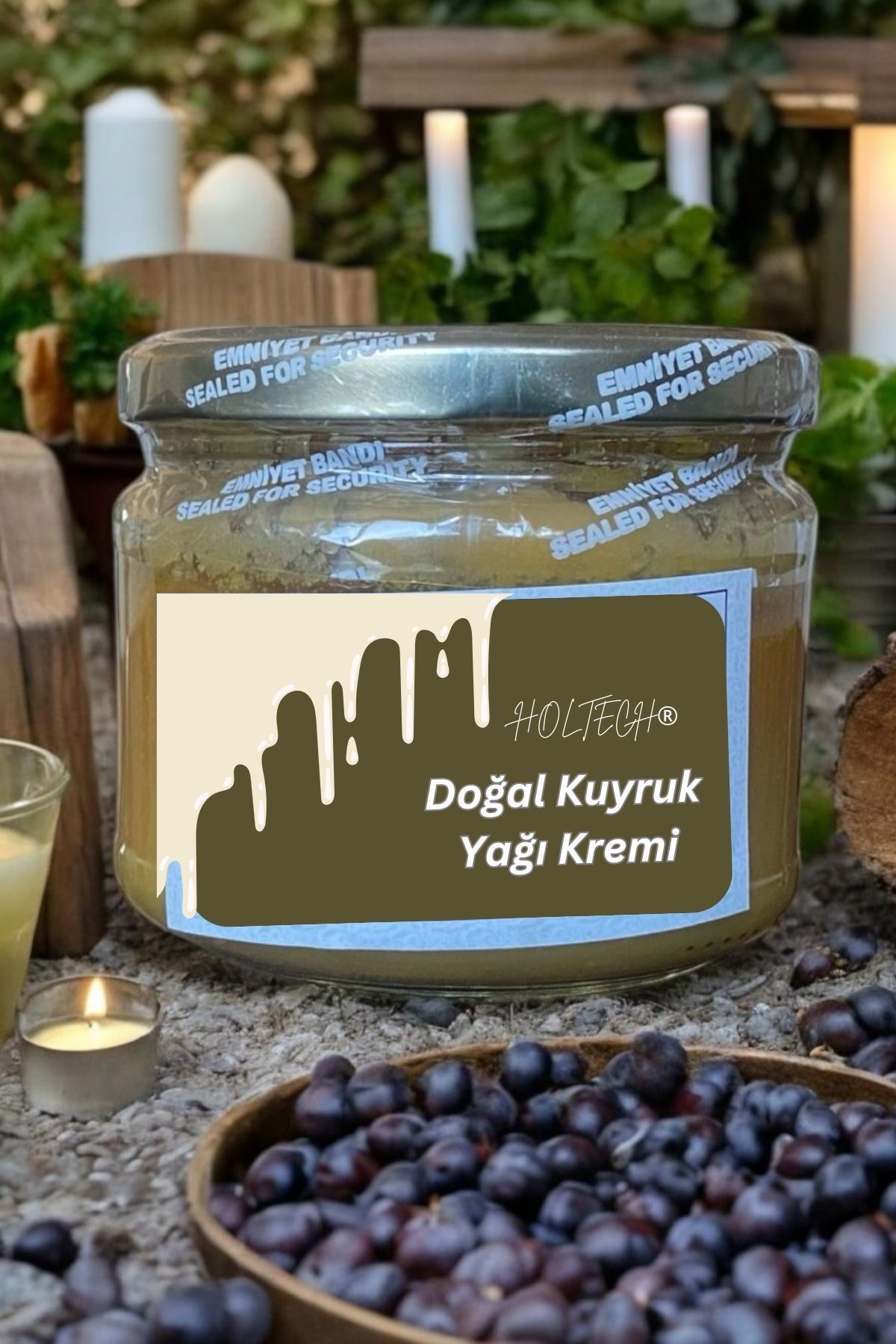 HOLTECH Doğal Katkısız Kuyruk Yağı Kremi Hakiki Kuyruk Yağı Merhemi 300 Gram