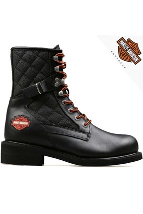 Harley Davidson 025G100078 New Worker Deri Postal Kadın Bot SİYAH-CİLT