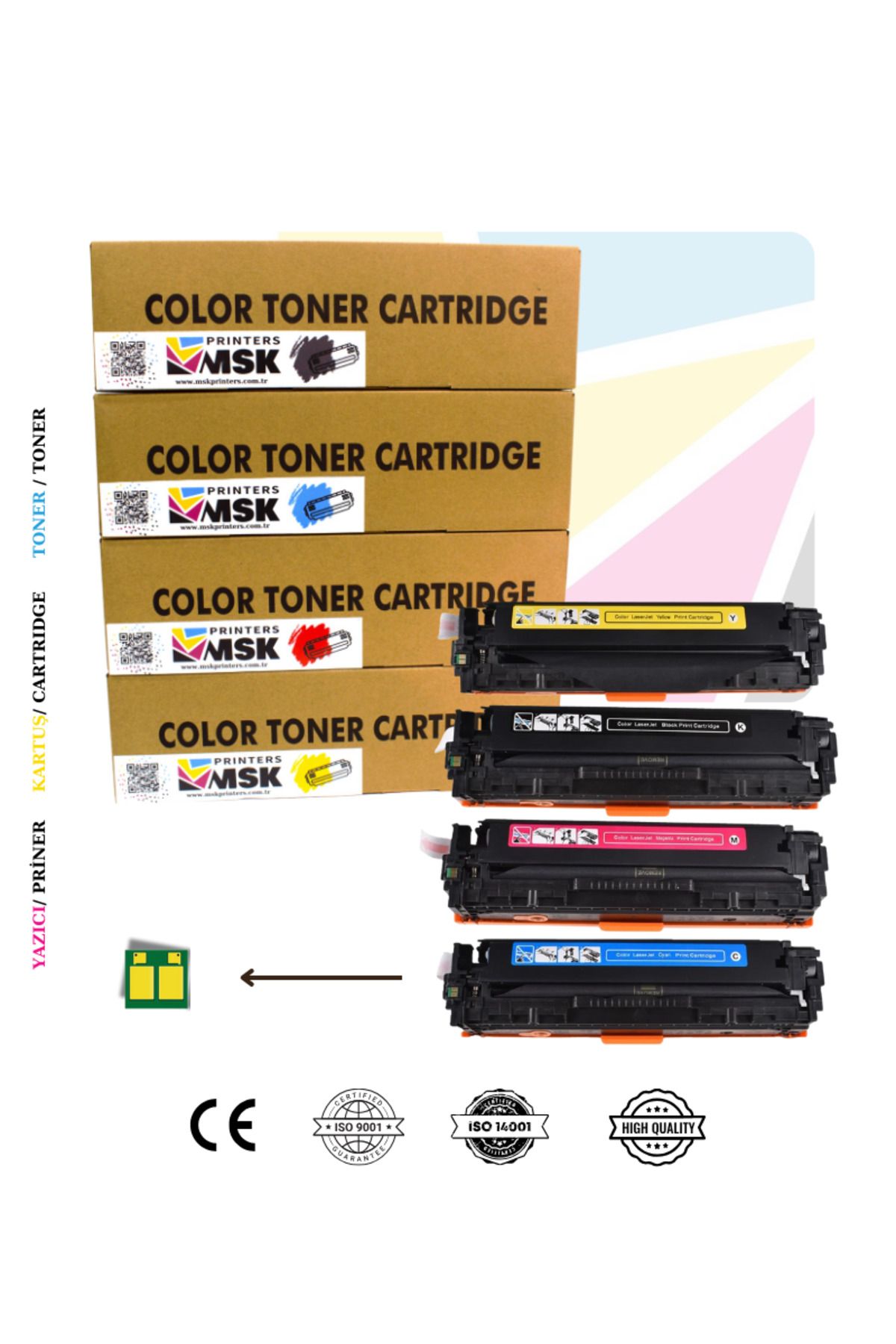 msk printers Canon I-Sensys LBP-613CDW Muadil Toner Seti