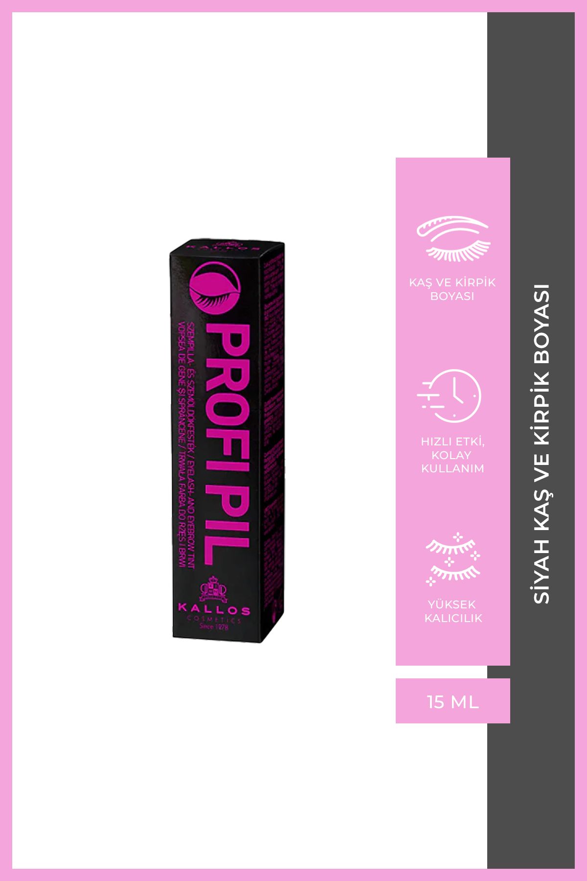رنگ ابرو باتری KALLOS PROFI سیاه و مژه 15 میل Kallos Cosmetics