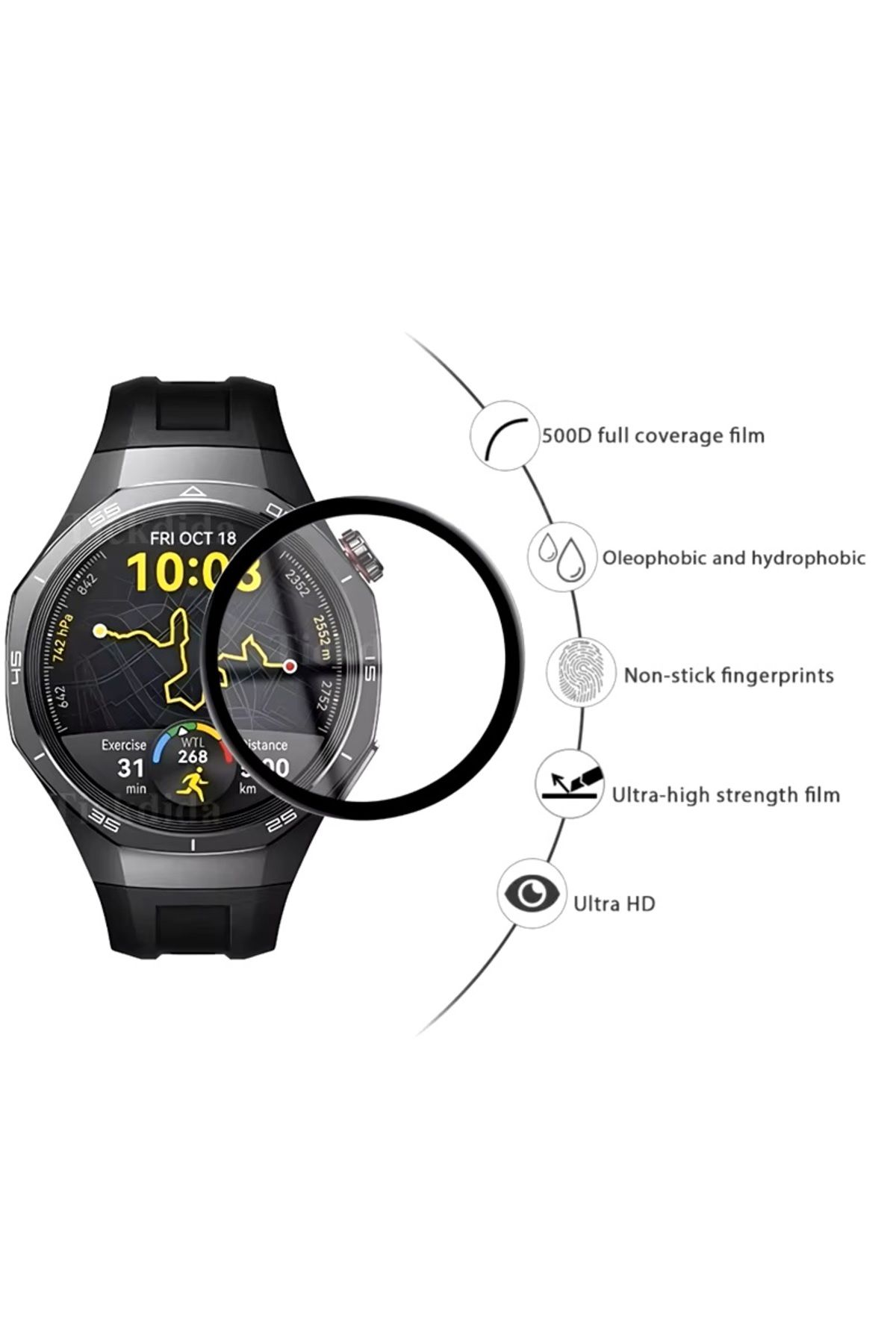 Dmay Huawei Watch Gt5 Pro 46MM Tam Kaplayan Nano Ekran Koruyucu Film 2 ADET