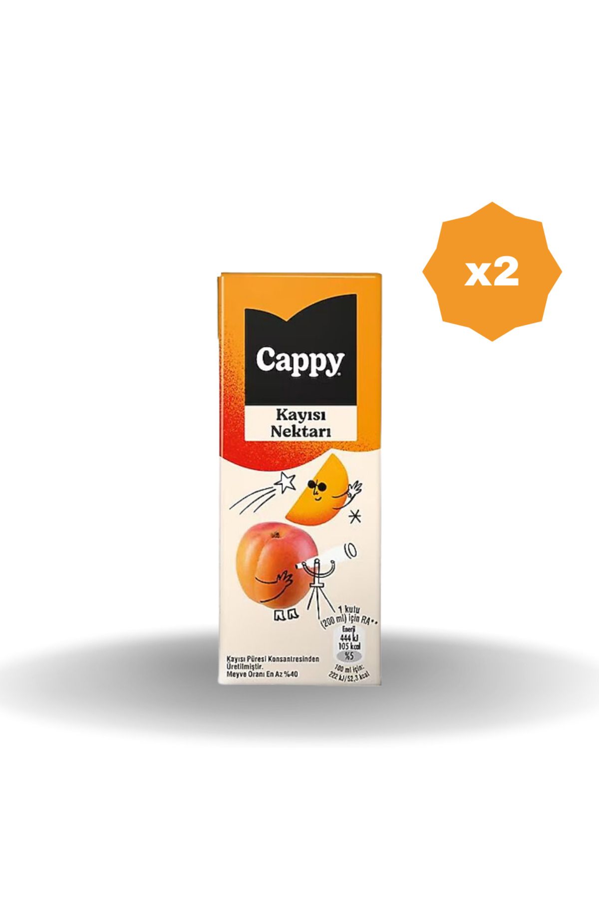 Cappy KAYISILI MEYVE NEKTARI 200 ML - (2 ADET)