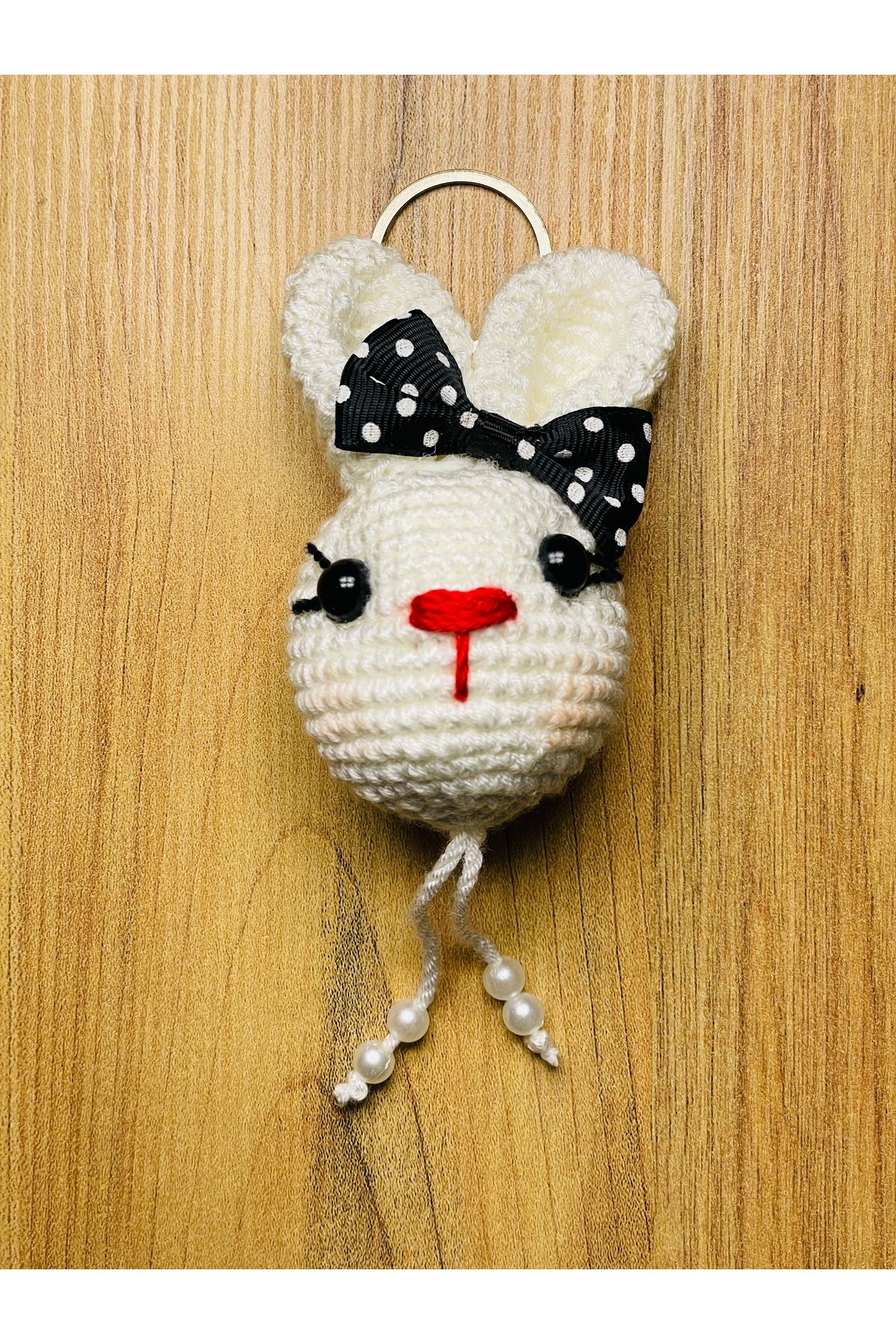 Demark Amigurumi Fiyonklu Tavşan Kafa Anahtarlık