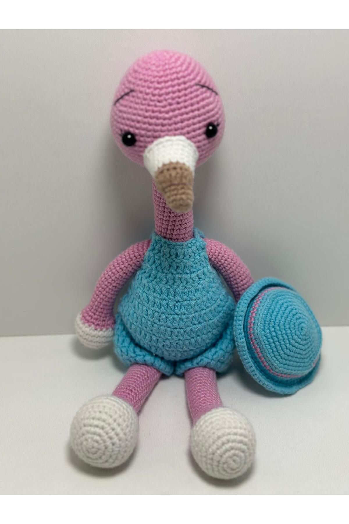 esrayılmazdesign Amigurumi el yapımı örgü organik oyuncak flamingo