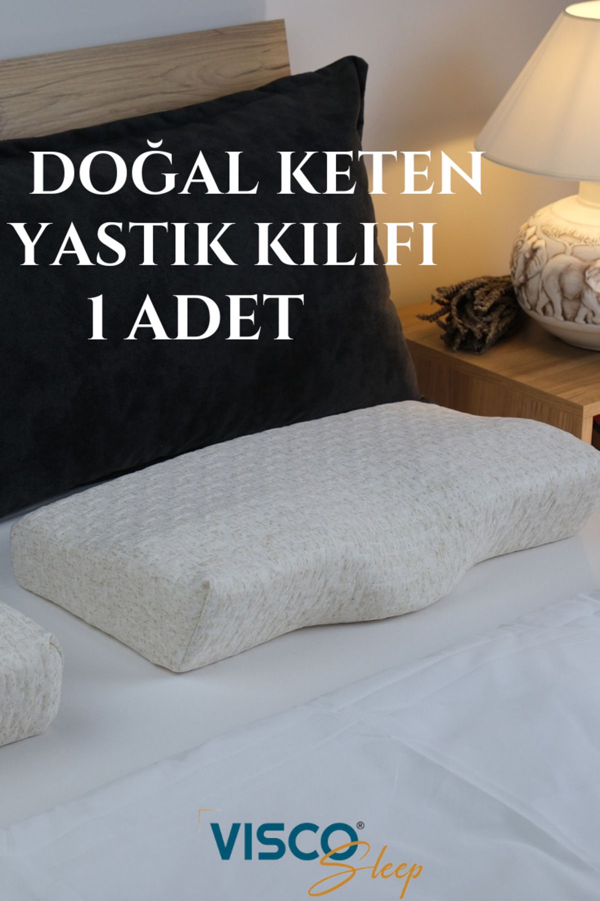 visco Yastık Kılıfı Hermosa Doğal Keten Kılıfı (Yedek Yastık Kılıfı)