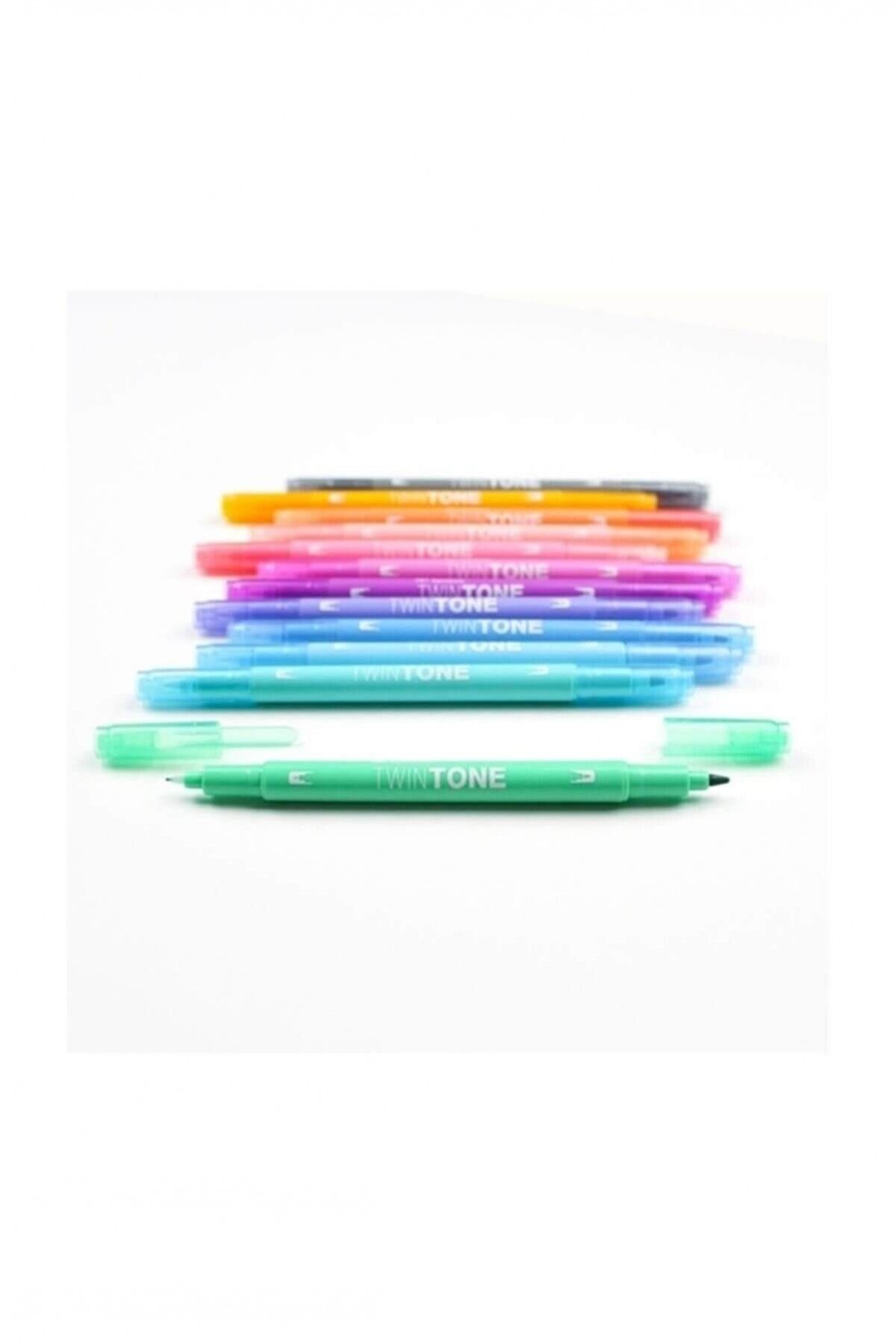 Tombow-قلم تحديد مزدوج الجوانب مكون من 12 قطعة من Twintone - ألوان باستيل 3