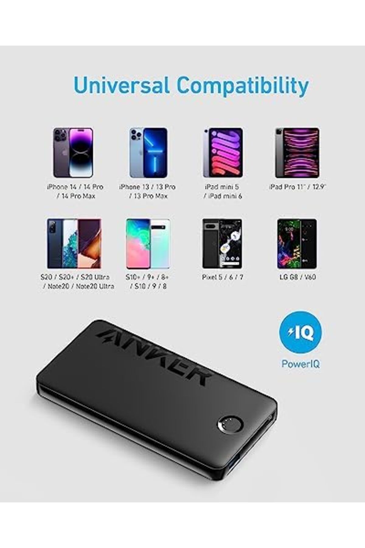 yenibagshop 323 Powerbank 10000mAh - PowerCore 10K II Taşınabilir Hızlı Şarj Cihazı - 12W - Siyah