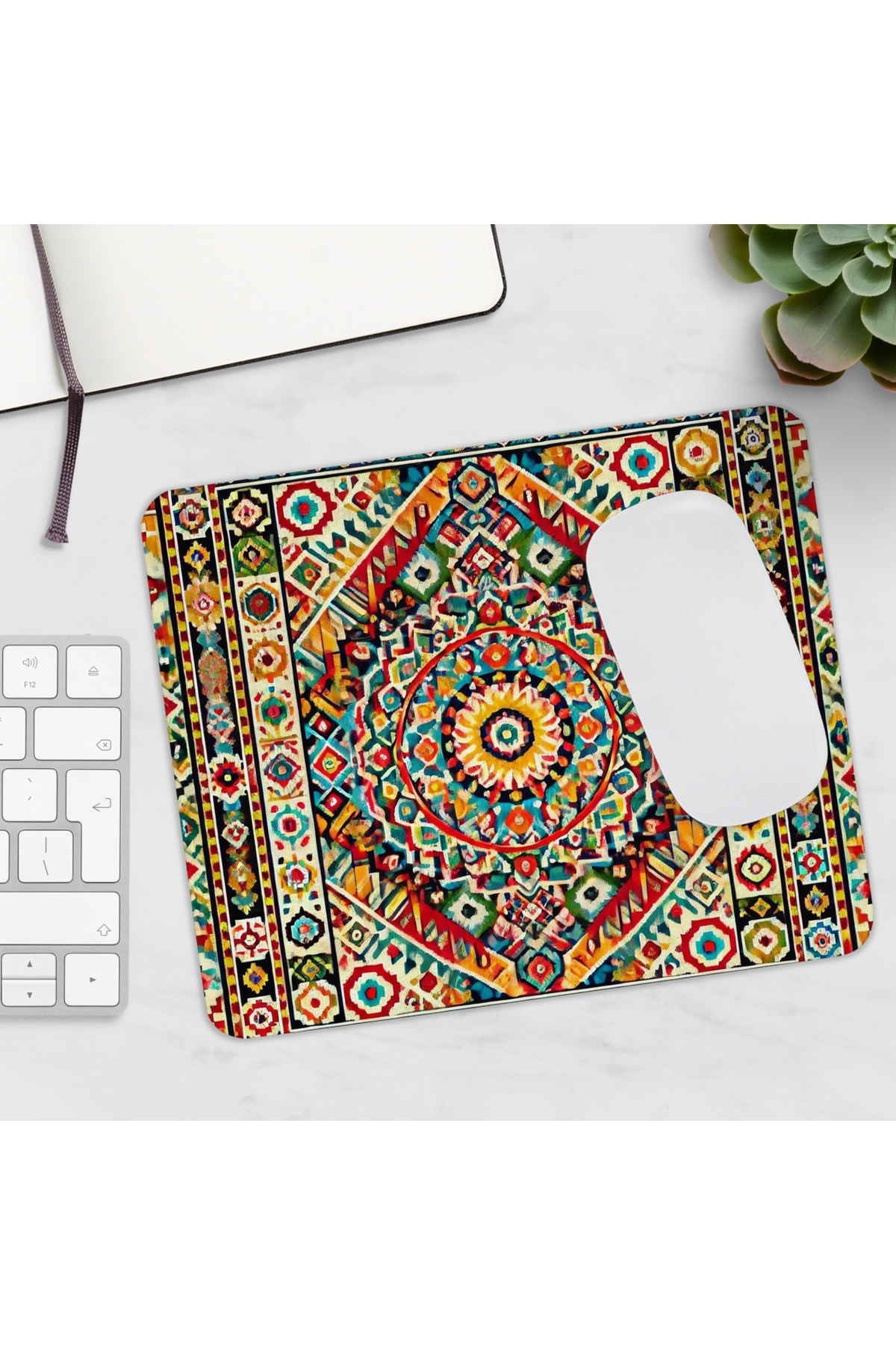 BASKIBAZAR Since 2020-Authentic Kilim Pattern Printed Rectangular Mousepad 1