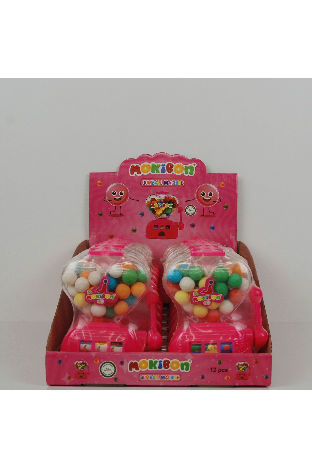 MOKIBON Jackpot Sakız Makinası 12 Adet (Pembe)