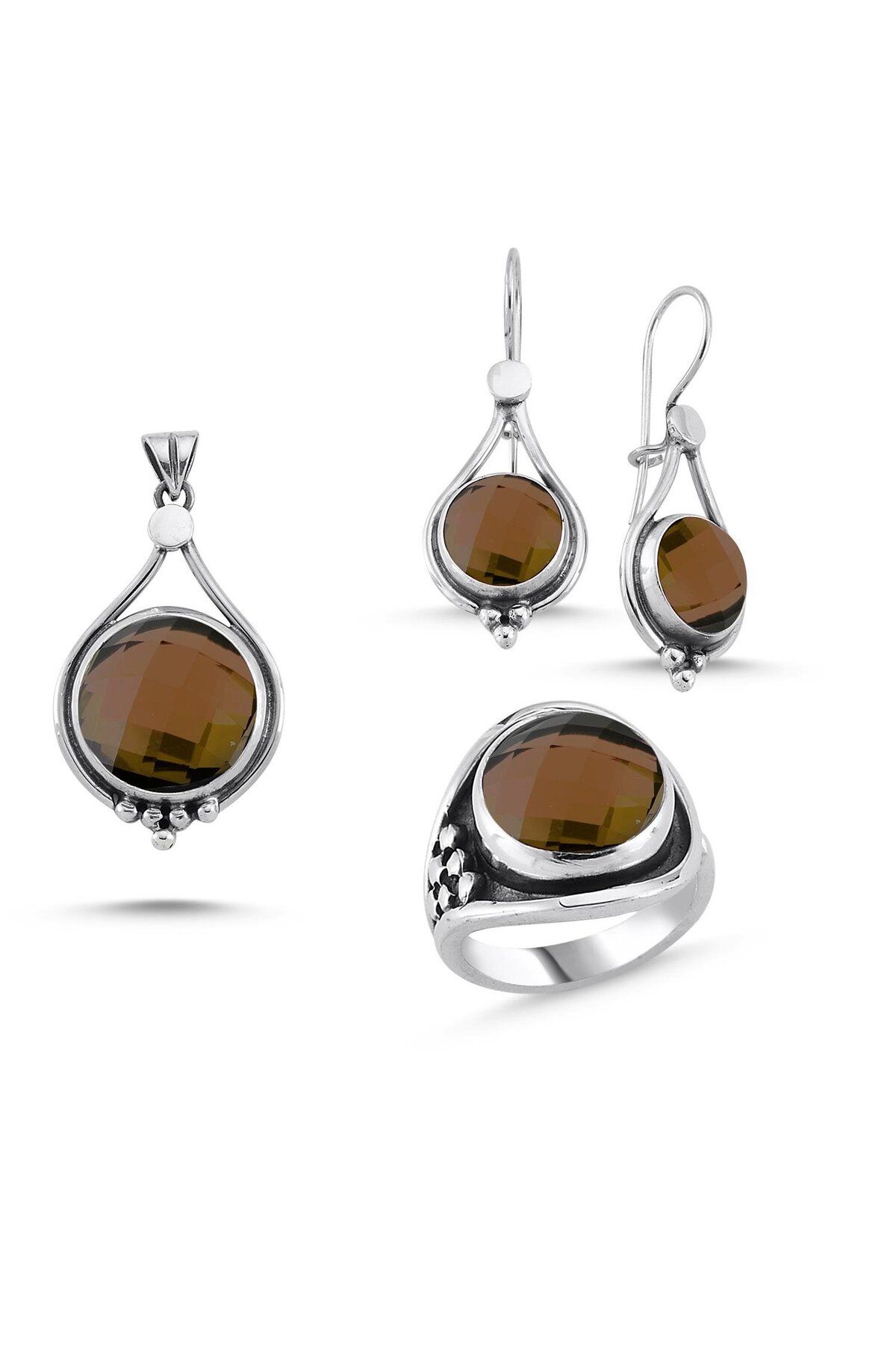 Ceyjewelry Zirkon Taşlı El İşi Set 925 Ayar