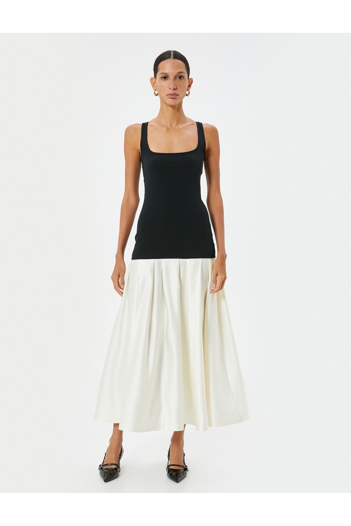 Koton-Rochie midi color block - Decolteu U fără mâneci 4