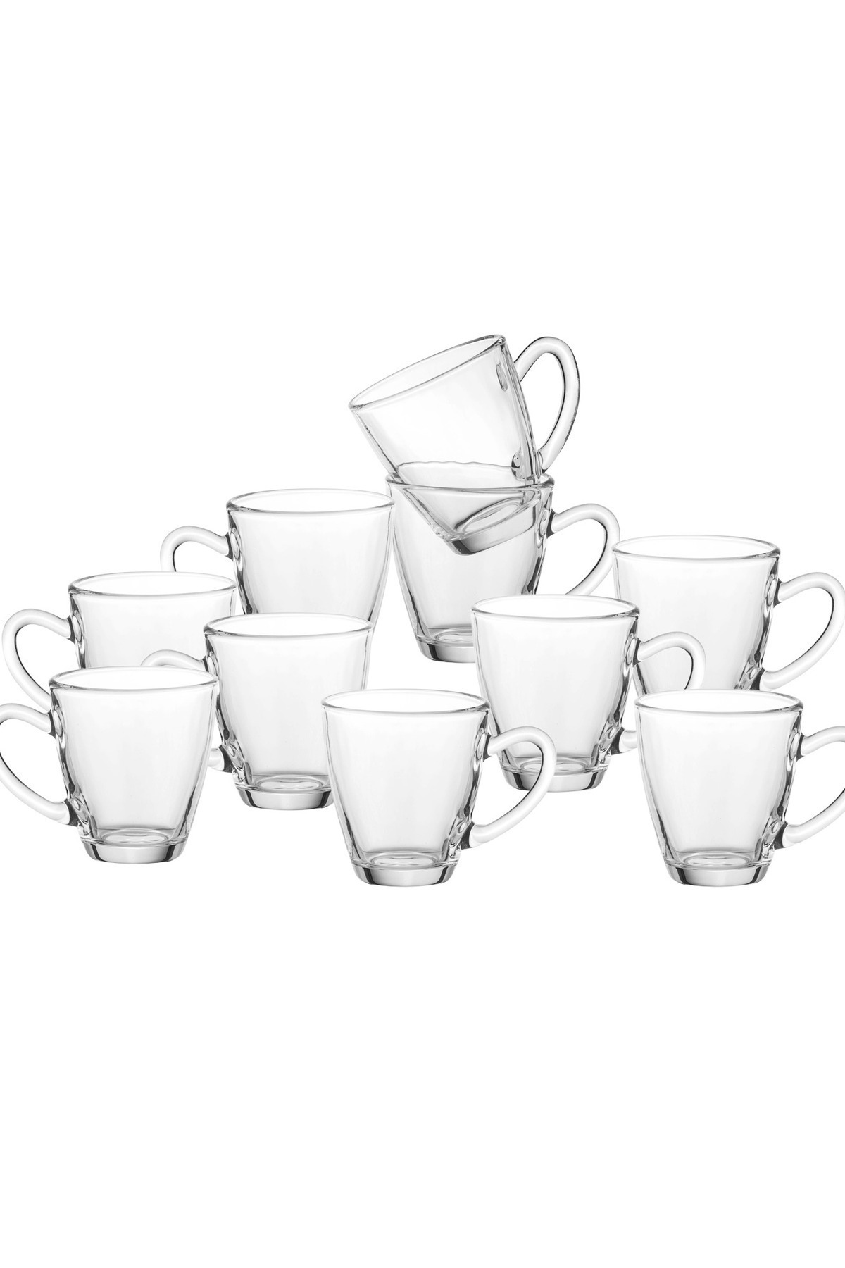 طقم 12 كوب شاي زجاجي شفاف بسعة 130 مل – تصميم أنيق...