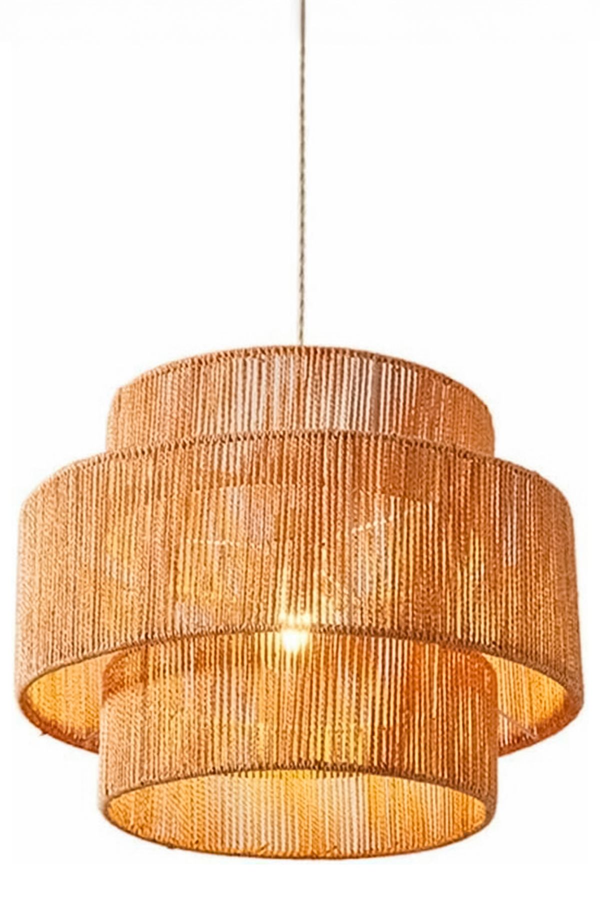 NYLife-Bohemian Rustic Design Tiered Raffia Chandelier 4