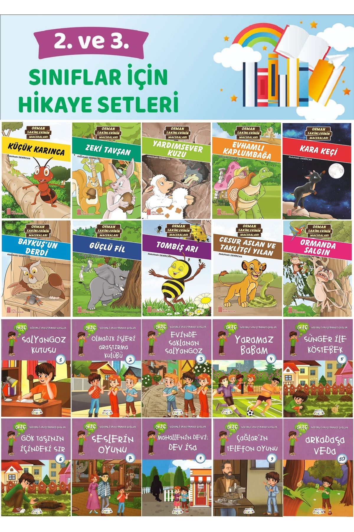 Ata Yayıncılık 2.ve 3.Sınıflar İçin Hikaye Setleri (20 Kitap)