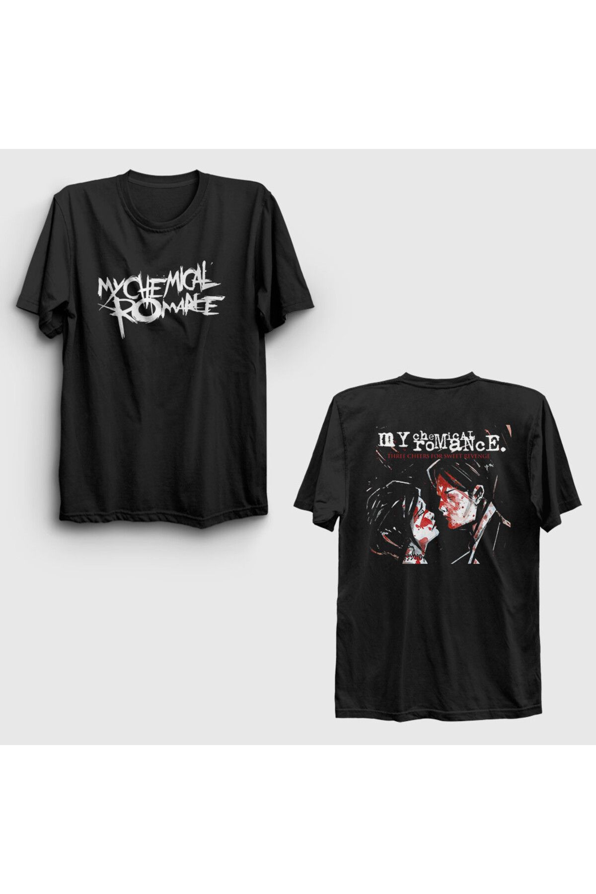 Presmono-Unisex Black Revenge V2 My Chemical Romance Back Printed T-Shirt 517710 Tt 1