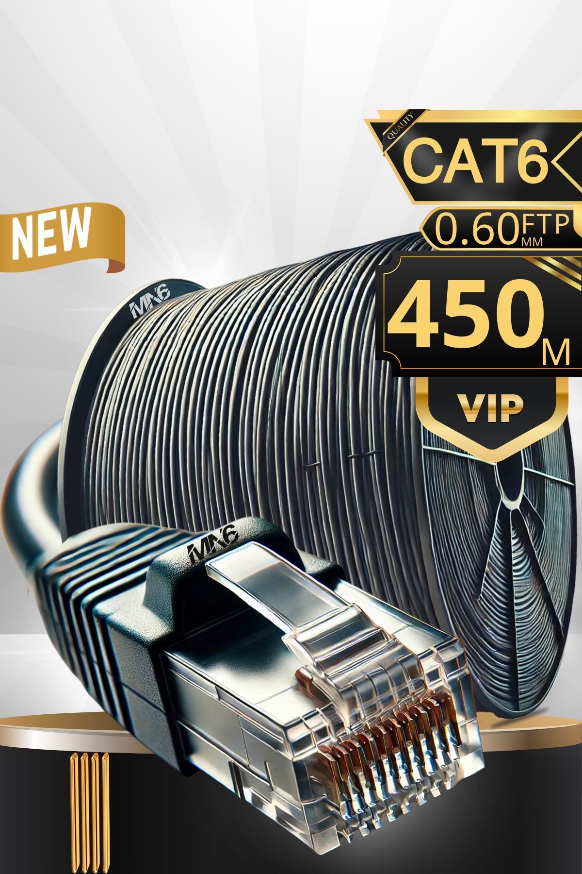 MN6 M108XF 450 Metre Internet Kablosu/FTP0.60mm Cat6 Iki Kat Korumalı/iç Dış Mekan/450M Ethernet Kablosu