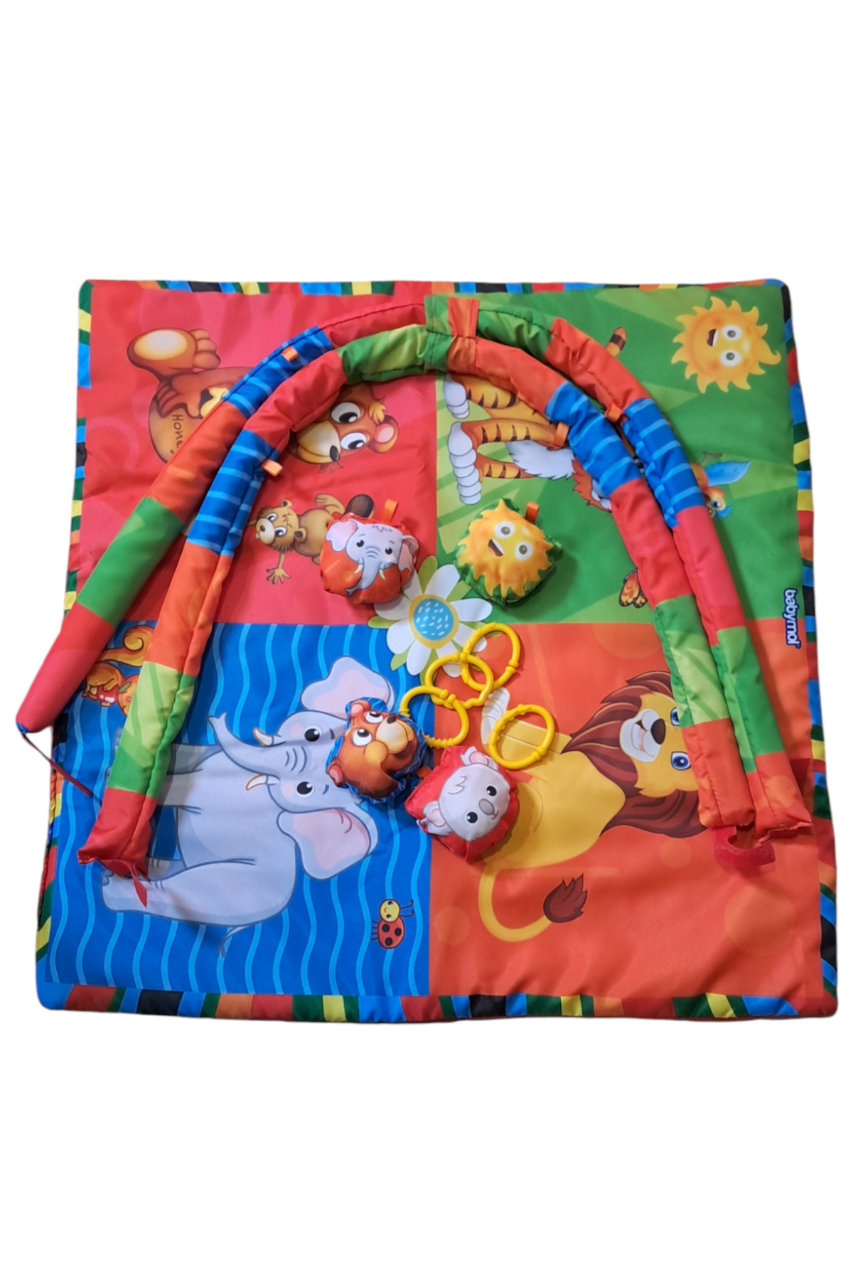Avşar Bebek Neşeli Hayvanlar Oyuncaklı Aktivite Minderi Oyun Halısı 75*75 cm fotoğrafı 3 (önizleme)