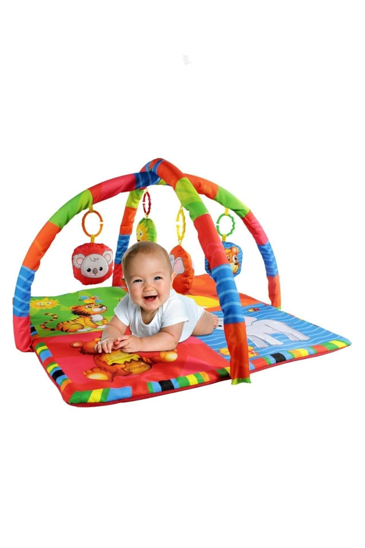 Avşar Bebek Neşeli Hayvanlar Oyuncaklı Aktivite Minderi Oyun Halısı 75*75 cm fotoğrafı 2 (önizleme)