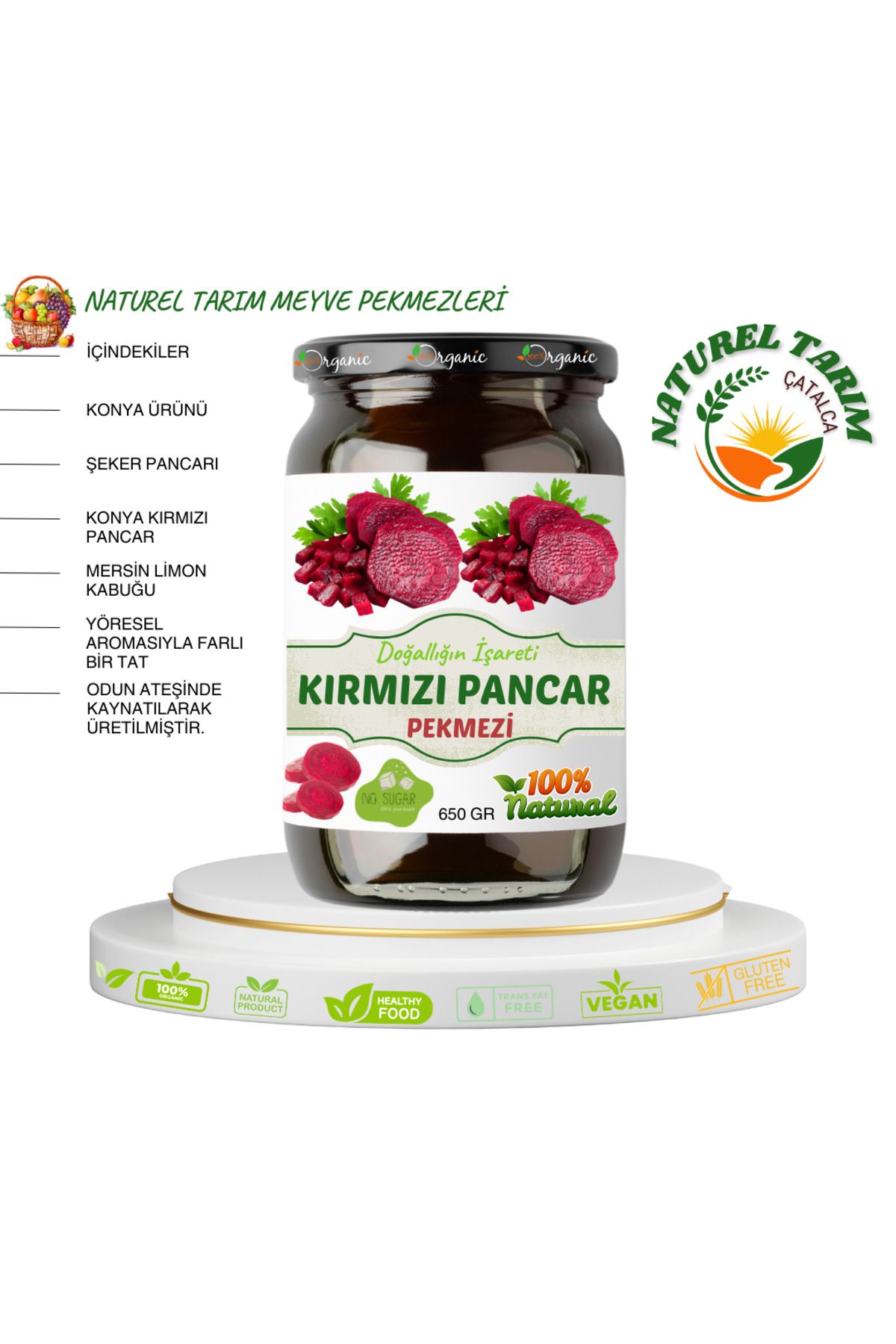 NATUREL ORGANİK KIRMIZI PANCAR PEKMEZİ ( ŞEKER İLAVESİZ )