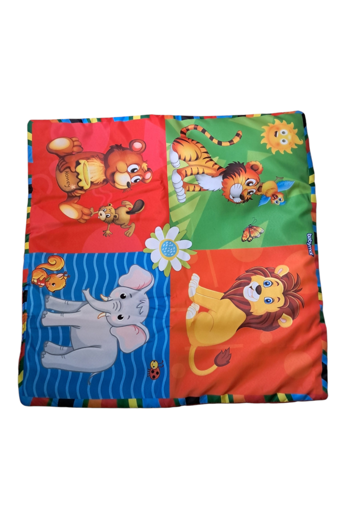 Avşar Bebek Neşeli Hayvanlar Oyuncaklı Aktivite Minderi Oyun Halısı 75*75 cm fotoğrafı 5 (önizleme)