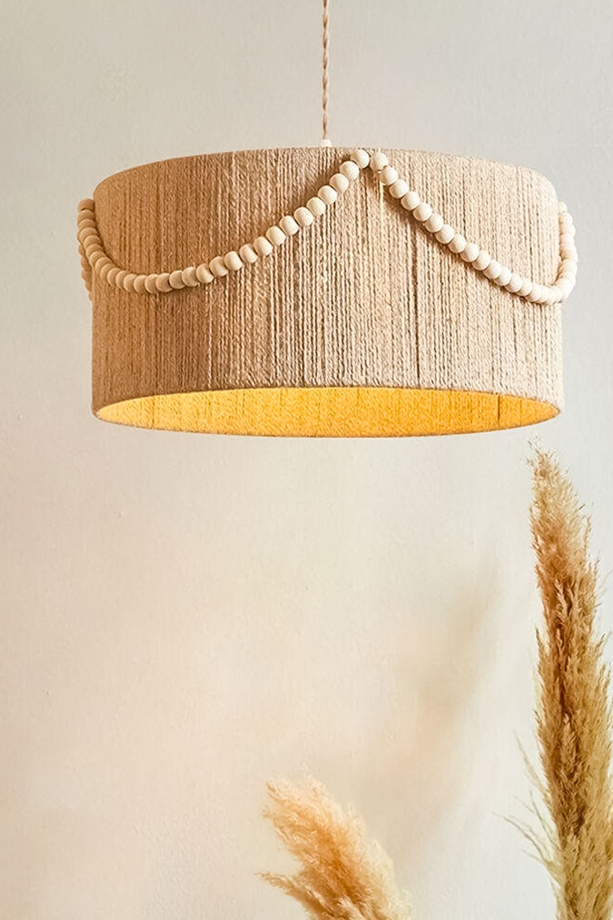 NYLife-Rustic Bohemian Chandelier - Beaded Wicker 3
