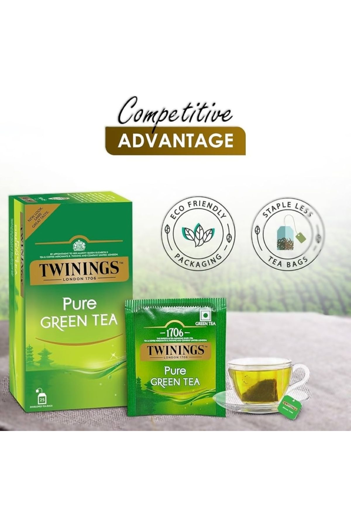 Twinings Pure Green Tea 25li Bardak Poşet Çay 50 gram