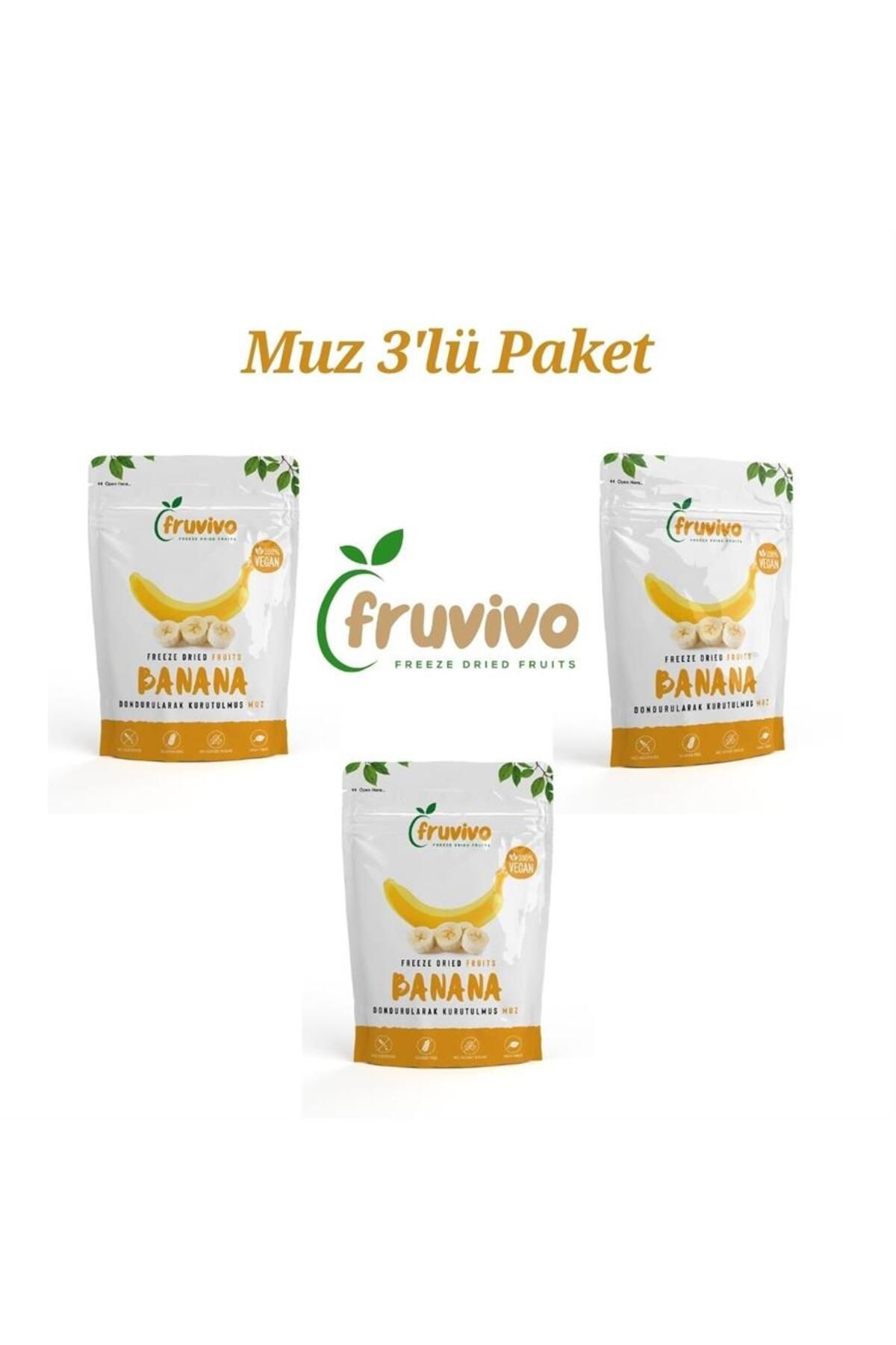 Gida 3'lü Paket, Dondurularak Kurutulmuş Muz 30 GR, %100 Vegan, Glutensiz Kurutulmuş Meyveler