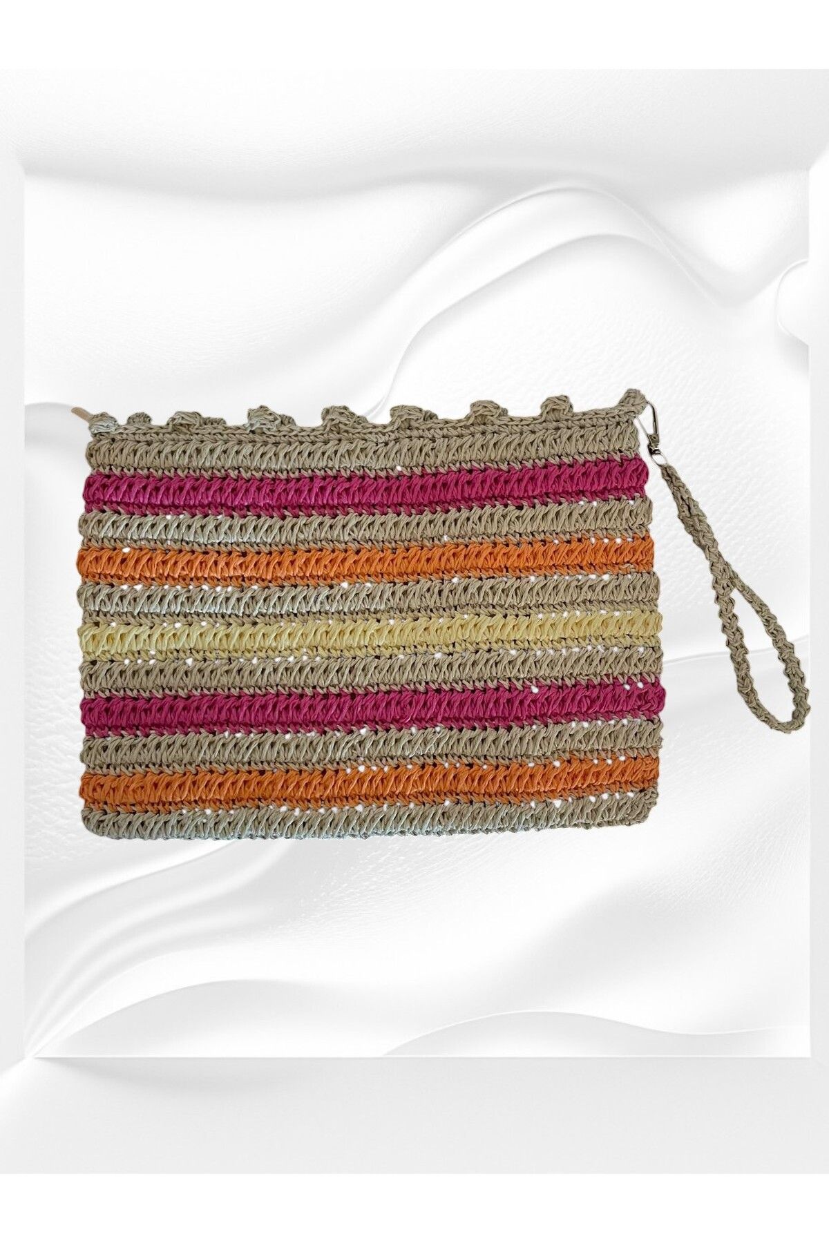 ELİŞİ MODA El Yapımı Clutch Çanta, El Çantası, Fermuarlı, Astarlı