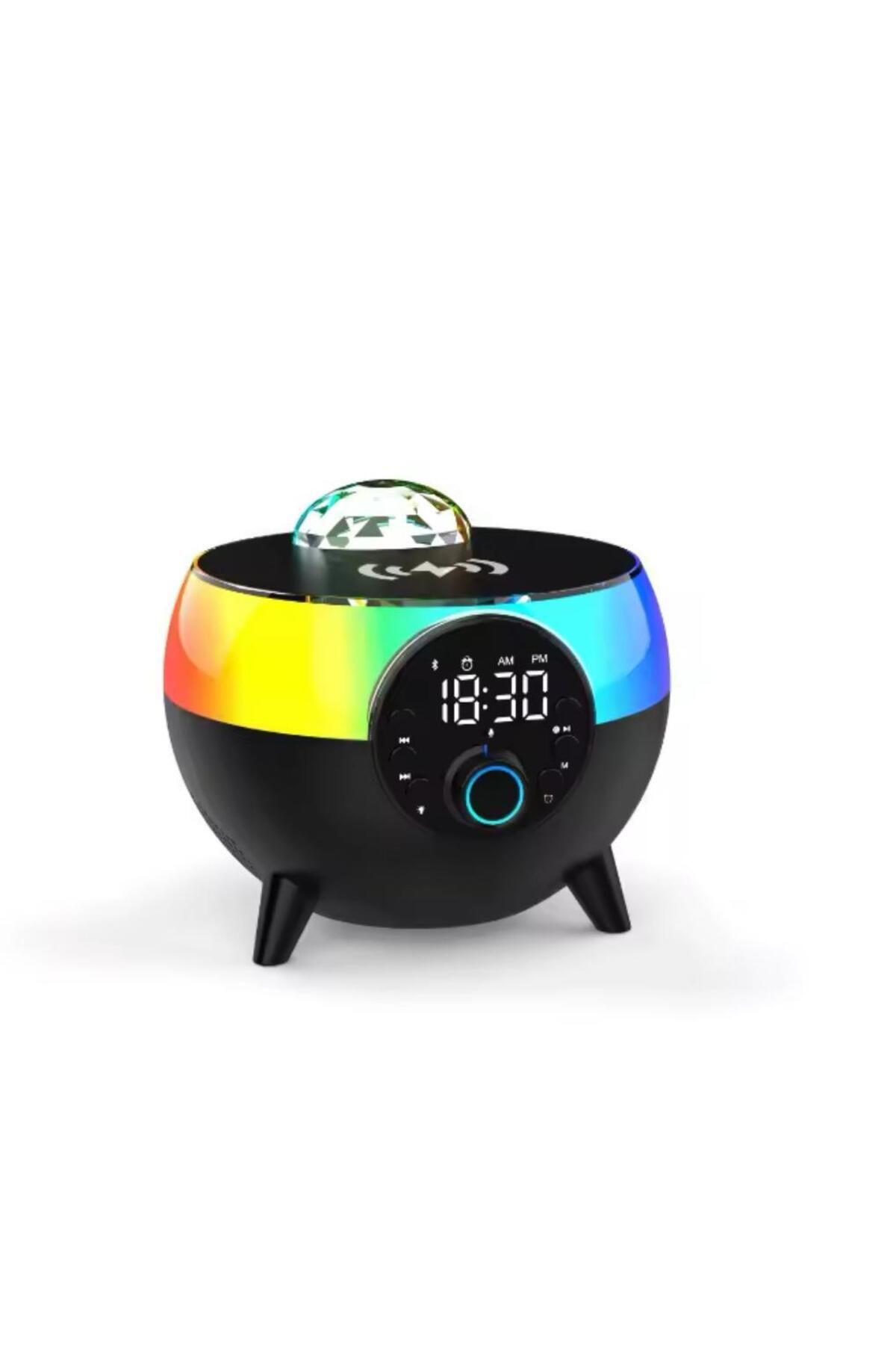 fortrek HM-2310 Siyah RGB Işıklı Çalar Saatli Bluetooth Hoparlörlü Şarj Standı