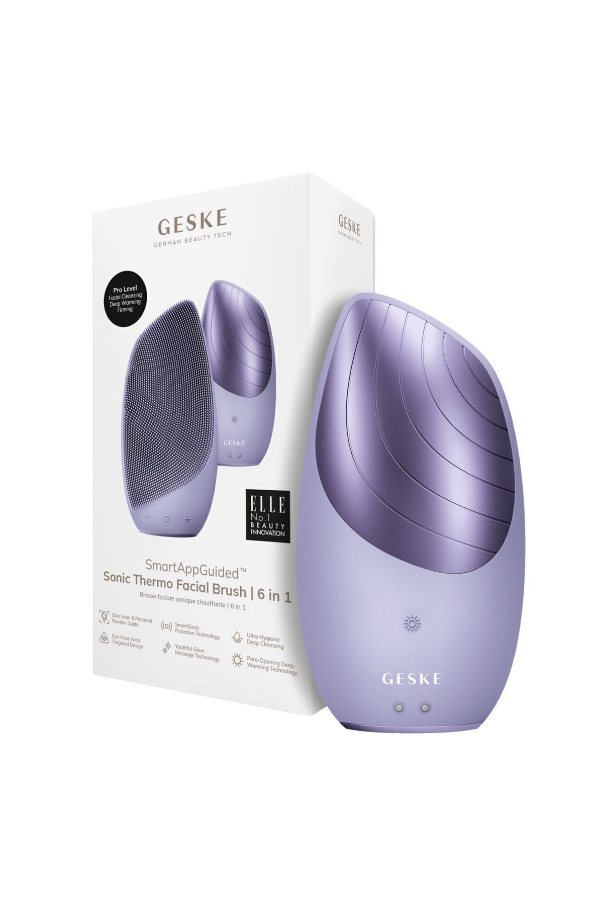 Geske SmartAppGuided™ Sonic Thermo Facial Brush | 6 in 1