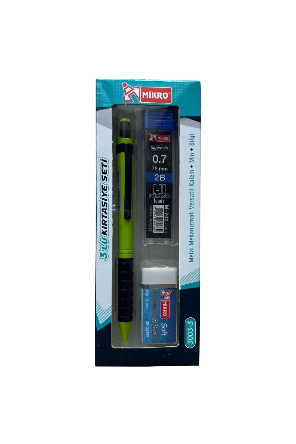 Mikro-Eco Series 3-Piece Pen Set - Pen+Eraser+Nib - Mechanical Nib Versatil Pen 0.7 mm - 1 Set 1