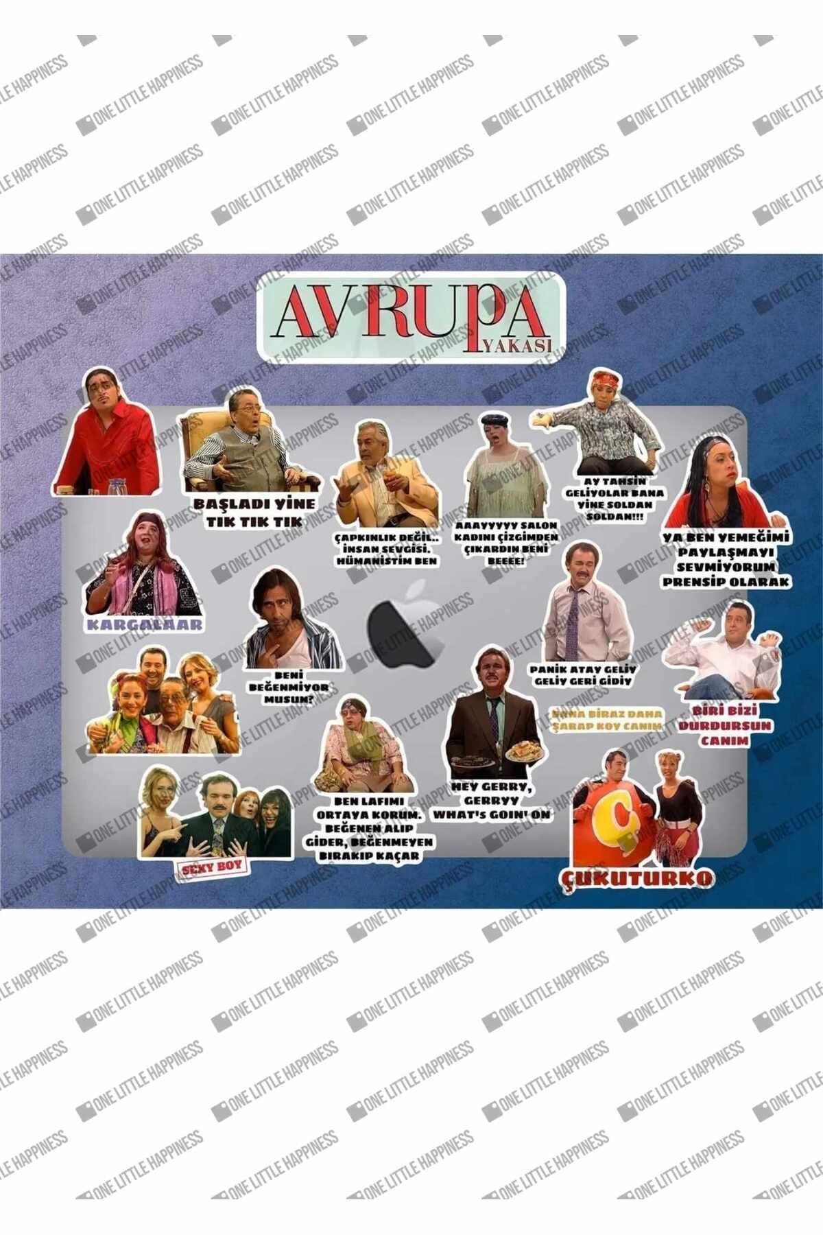Avrupa Yakası 16 'lı Laptop Notebook Tablet Sticker Seti