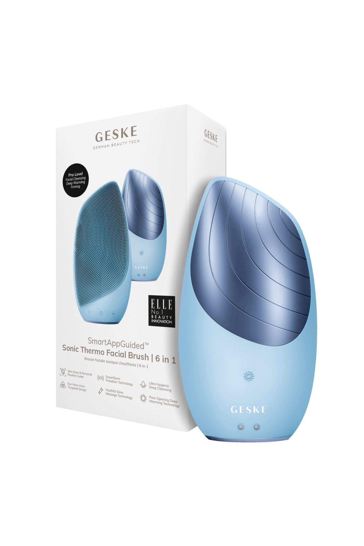 Geske SmartAppGuided™ Sonic Thermo Facial Brush | 6 in 1