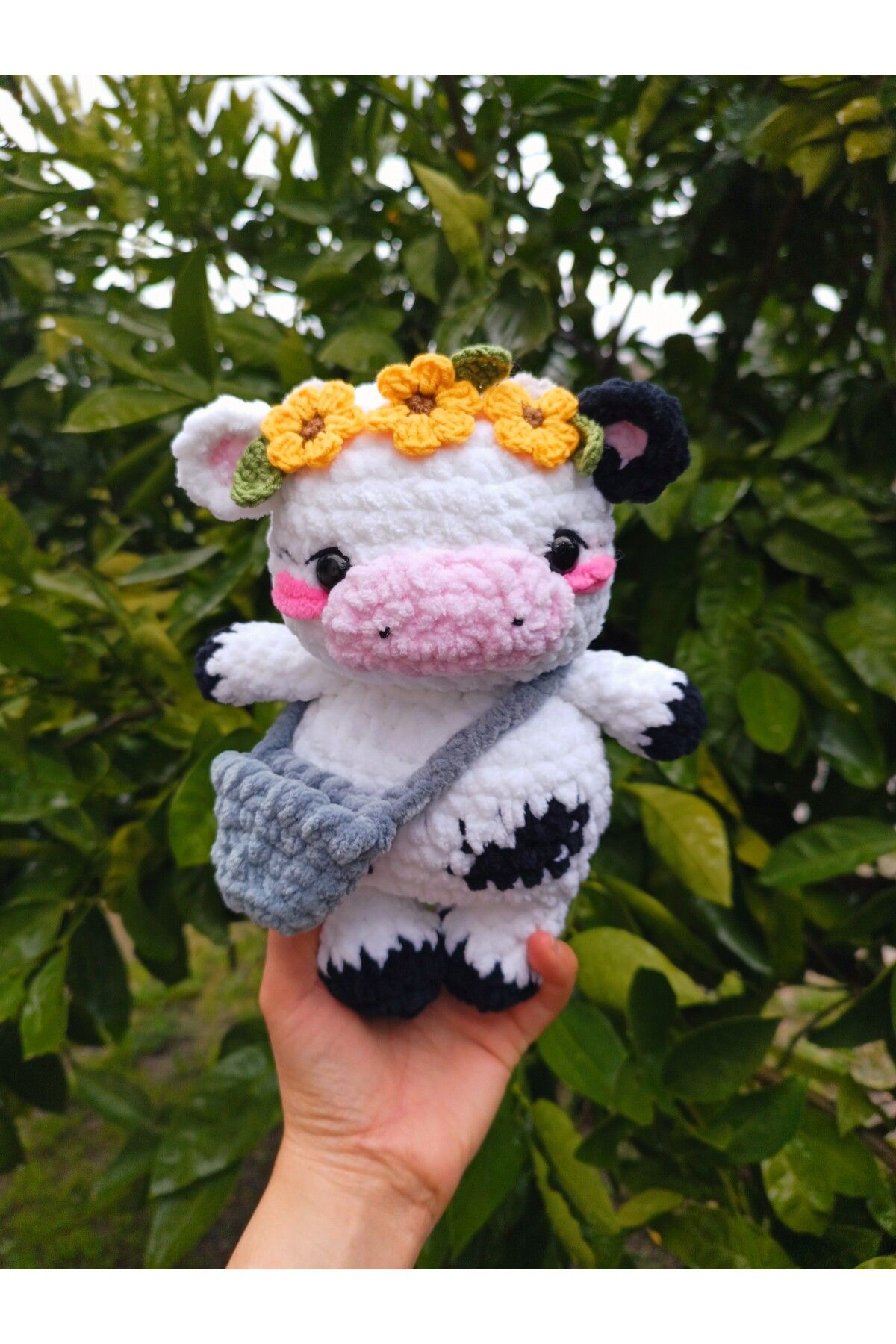 Klabelgift Amigurumi Sevimli İnek Peluş Oyuncak