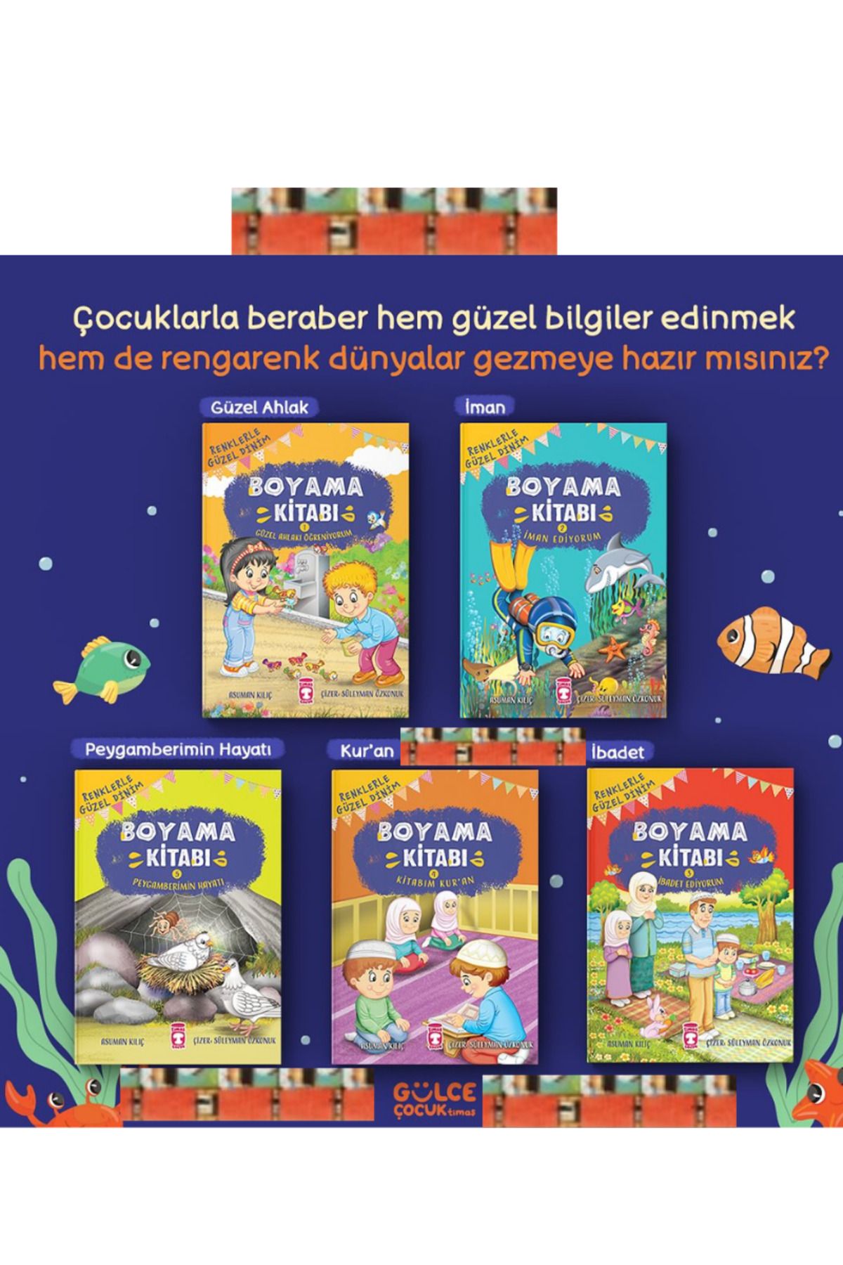 Gülce Kitap Renklerle Güzel Dinim Boyama Kitabı Set (5 Kitap)