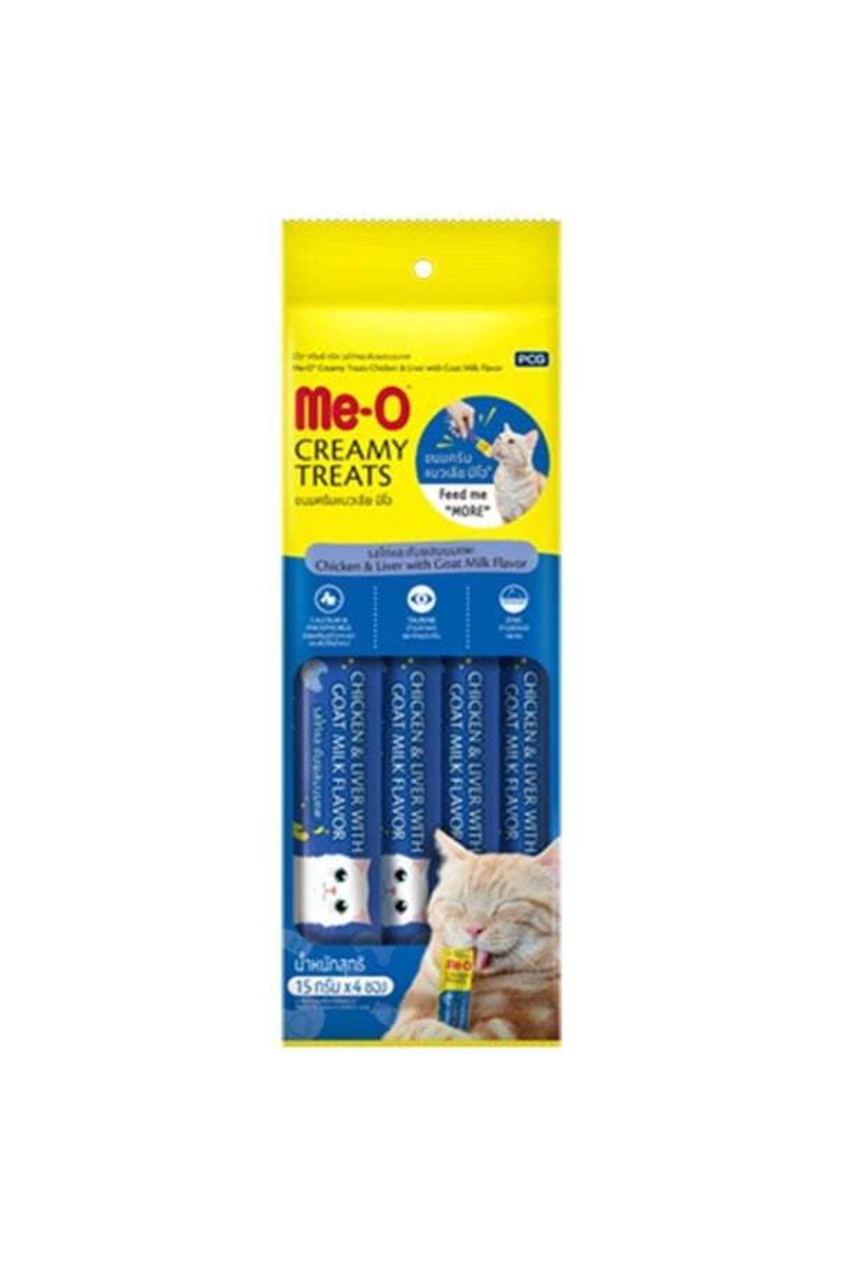 me-o Creamy Tavuk ve Ciğerli Keçi Sütlü Kedi Ödül Maması 4x15 Gr