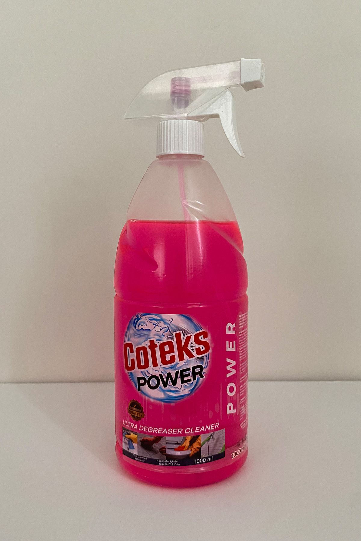 Coteks Power Yüzey Temizleyici Pembe Güç Banyo Temizliği Etkili Çözüm 1 Lt