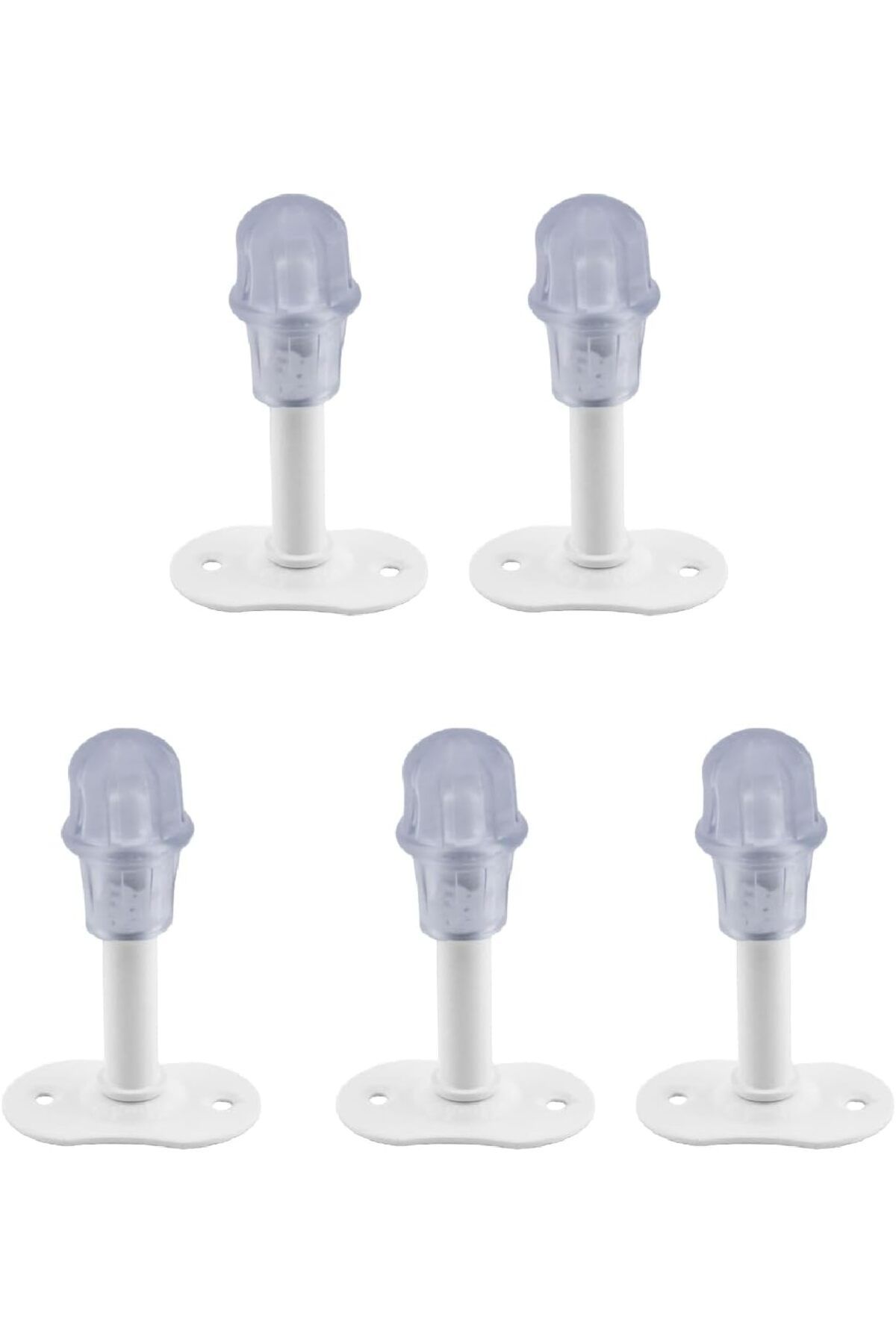 yenibagshop Kapı Stoperi Beyaz 8 cm Metal Kapı Tamponu Durdurucu Tutucu Kapı Stopu Silikonlu 5 Adet