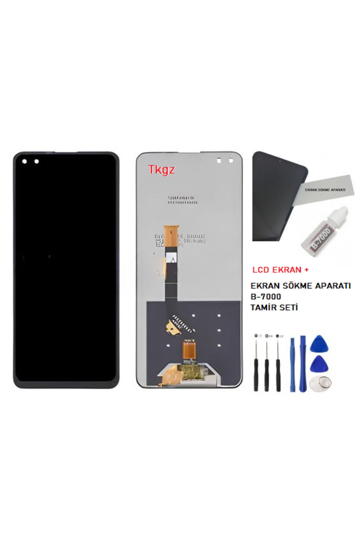 tkgz Tecno Camon 16 Uyumlu Lcd Ekran Dokunmatik Orijinal + B-7000 + TAMİR SETİ