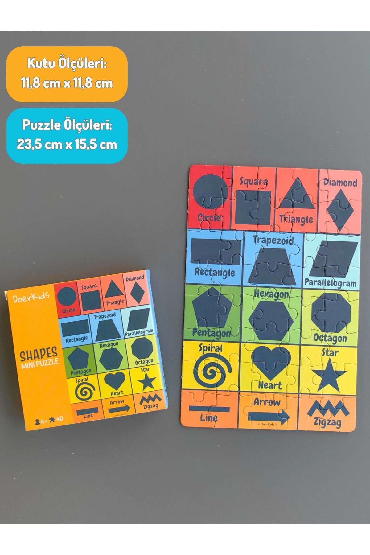 DoerKids Şekiller Mini Puzzle | 3-7 Yaş - 40 Parça fotoğrafı 4 (önizleme)