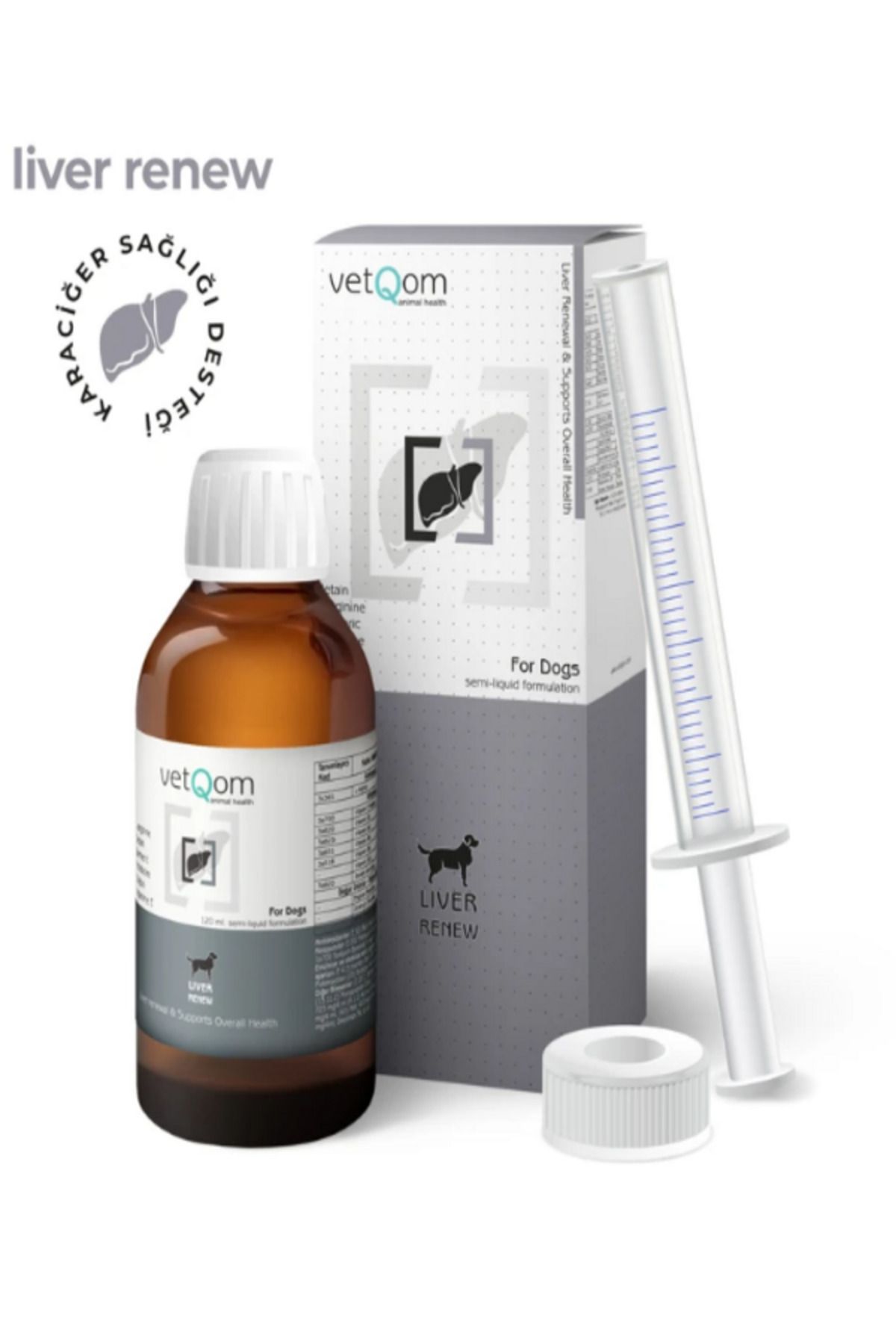 Vetqom Köpek Liver Renew – Karaciğer Sağlığı – 120 ml.